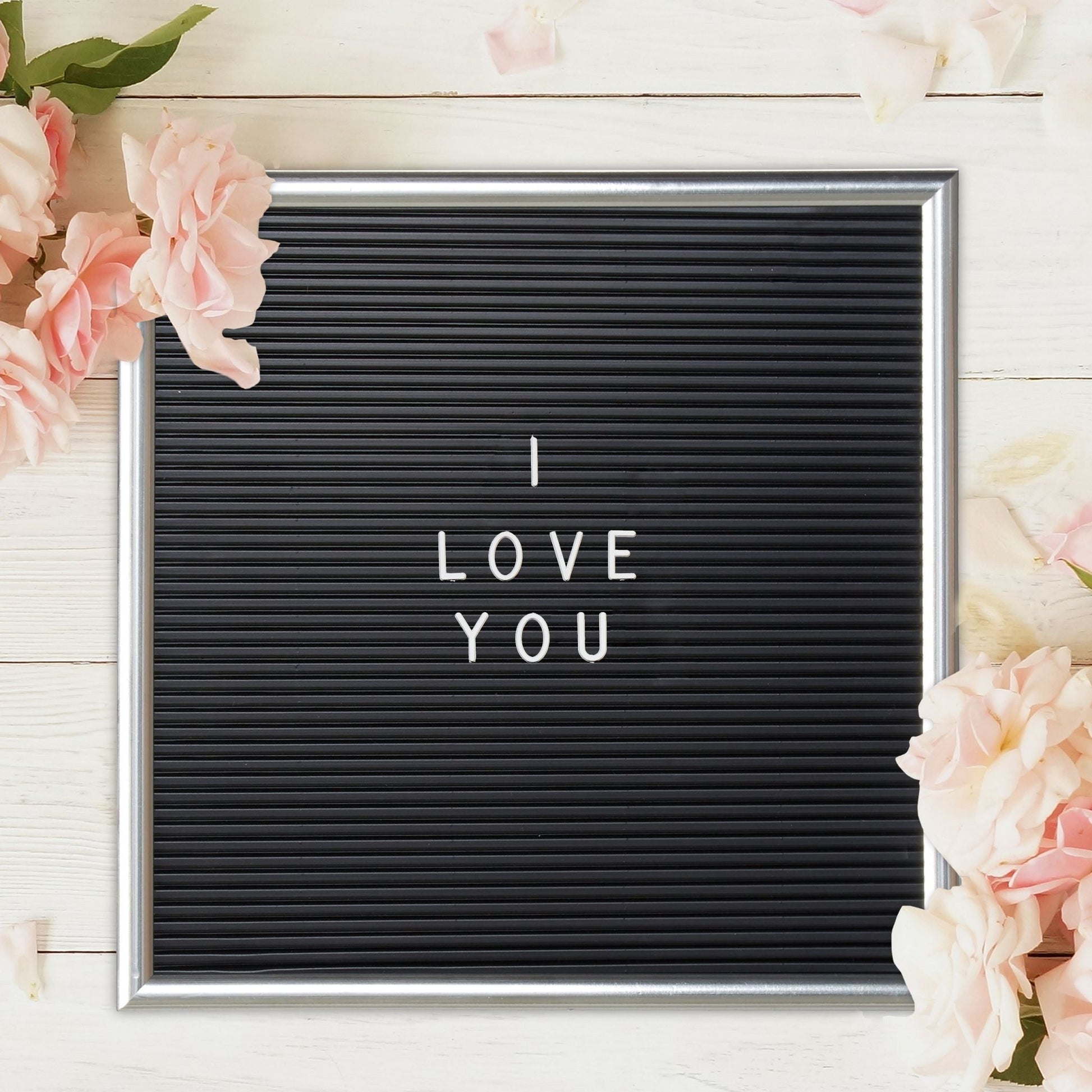 Letterboard 30 x 30cm Schwarz-Silber von Relaxdays