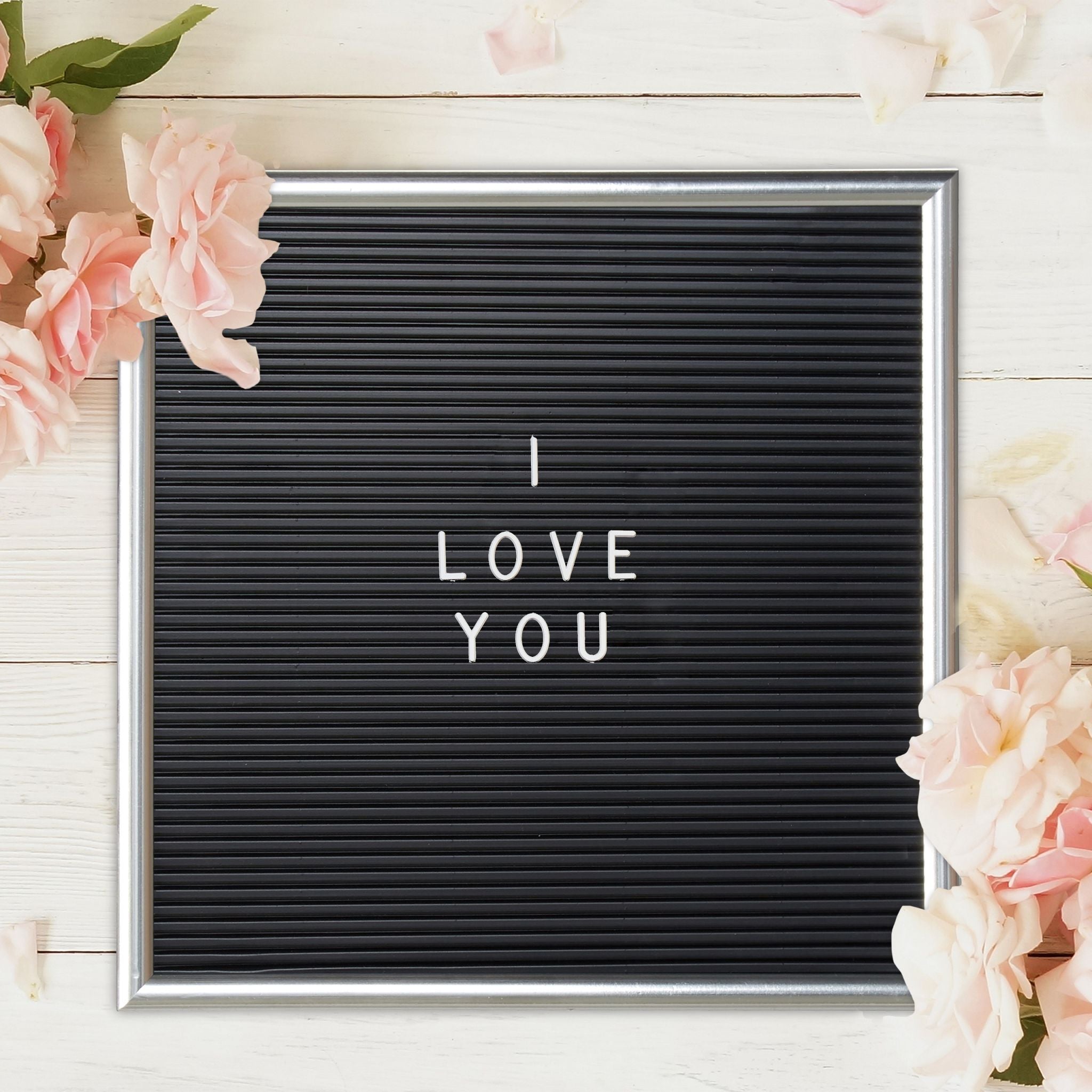 Letterboard 30 x 30cm Schwarz-Silber von Relaxdays