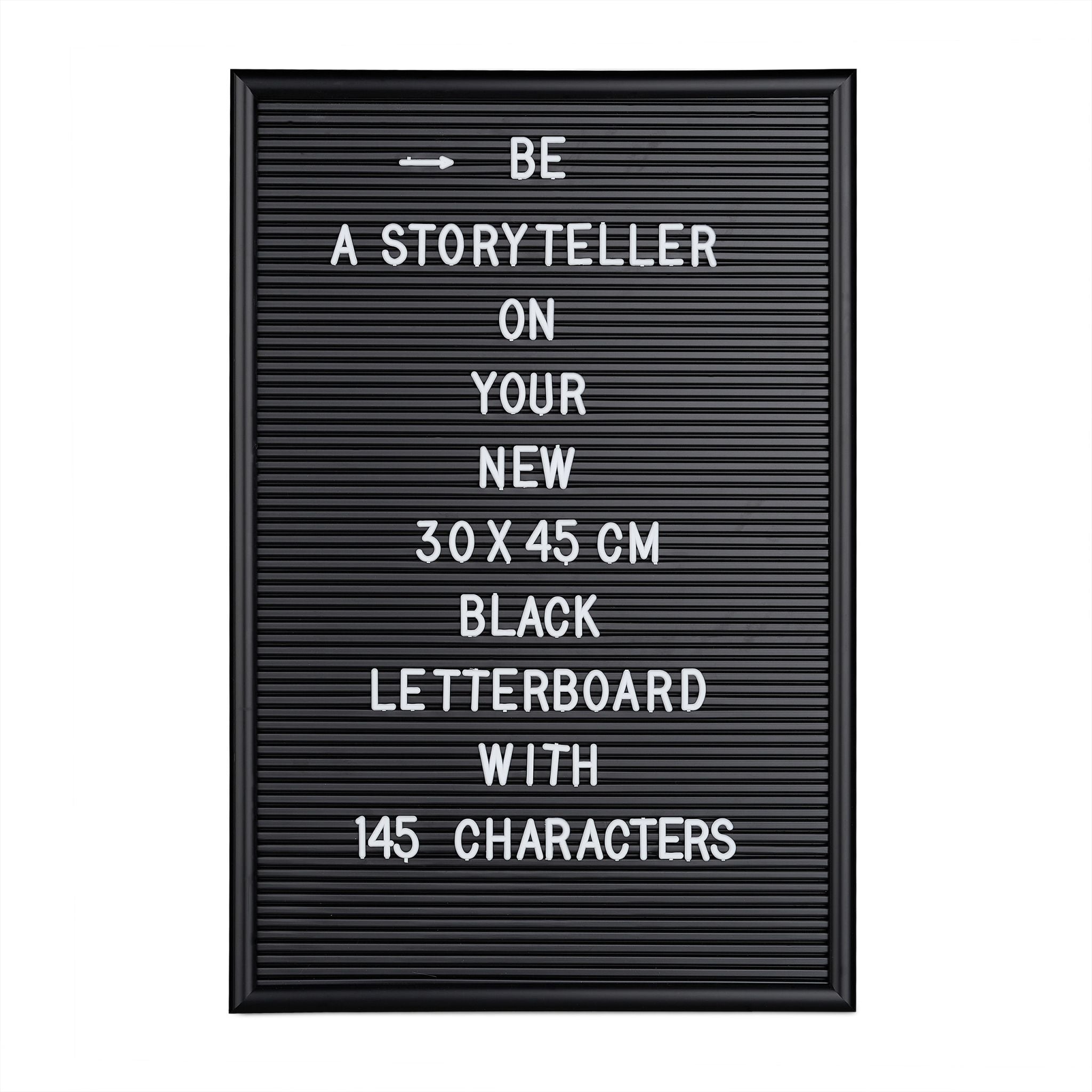 Letterboard 30 x 45cm Schwarz von Relaxdays