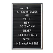 Letterboard 30 x 45cm Schwarz-Silber von Relaxdays