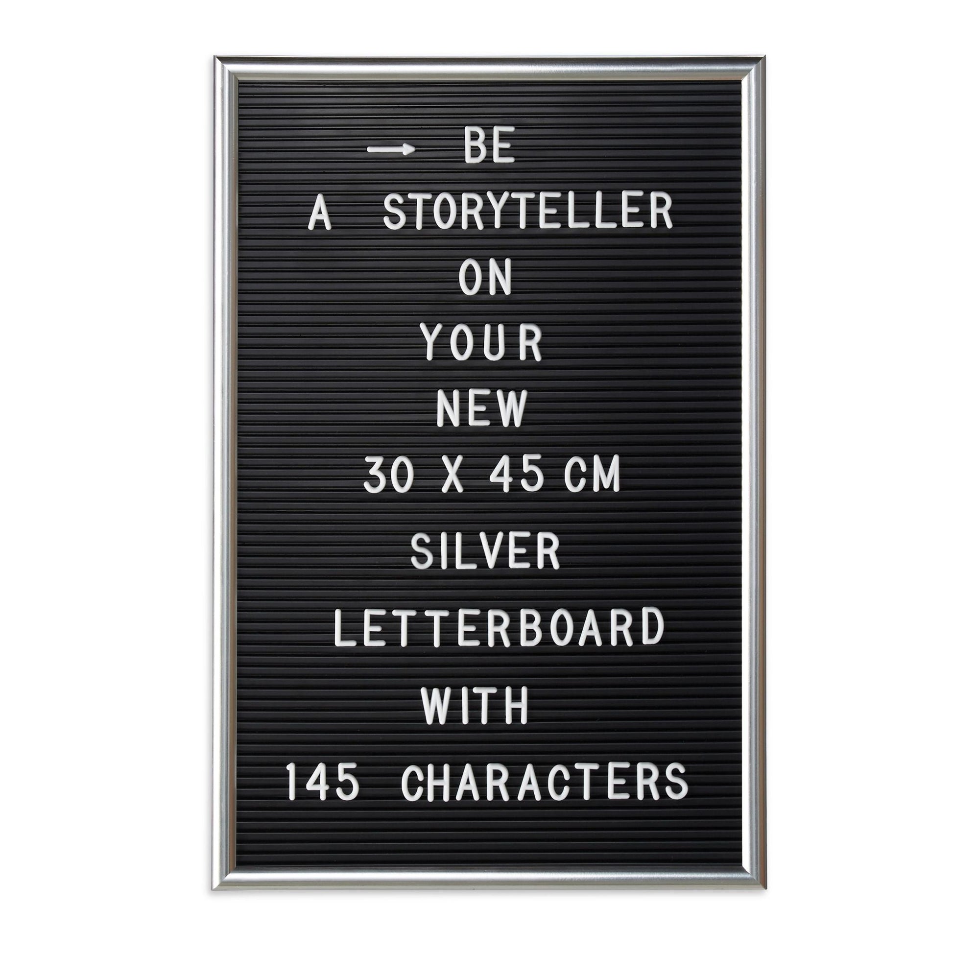 Letterboard 30 x 45cm Schwarz-Silber von Relaxdays