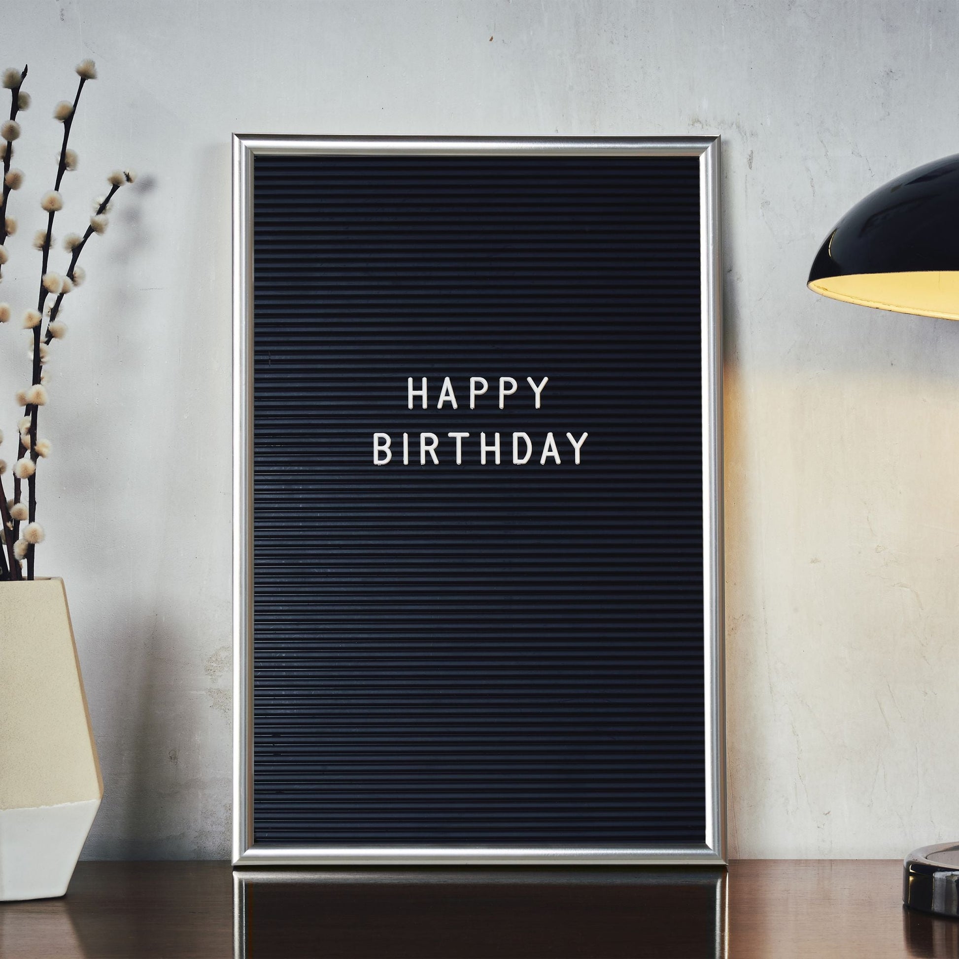 Letterboard 30 x 45cm Schwarz-Silber von Relaxdays