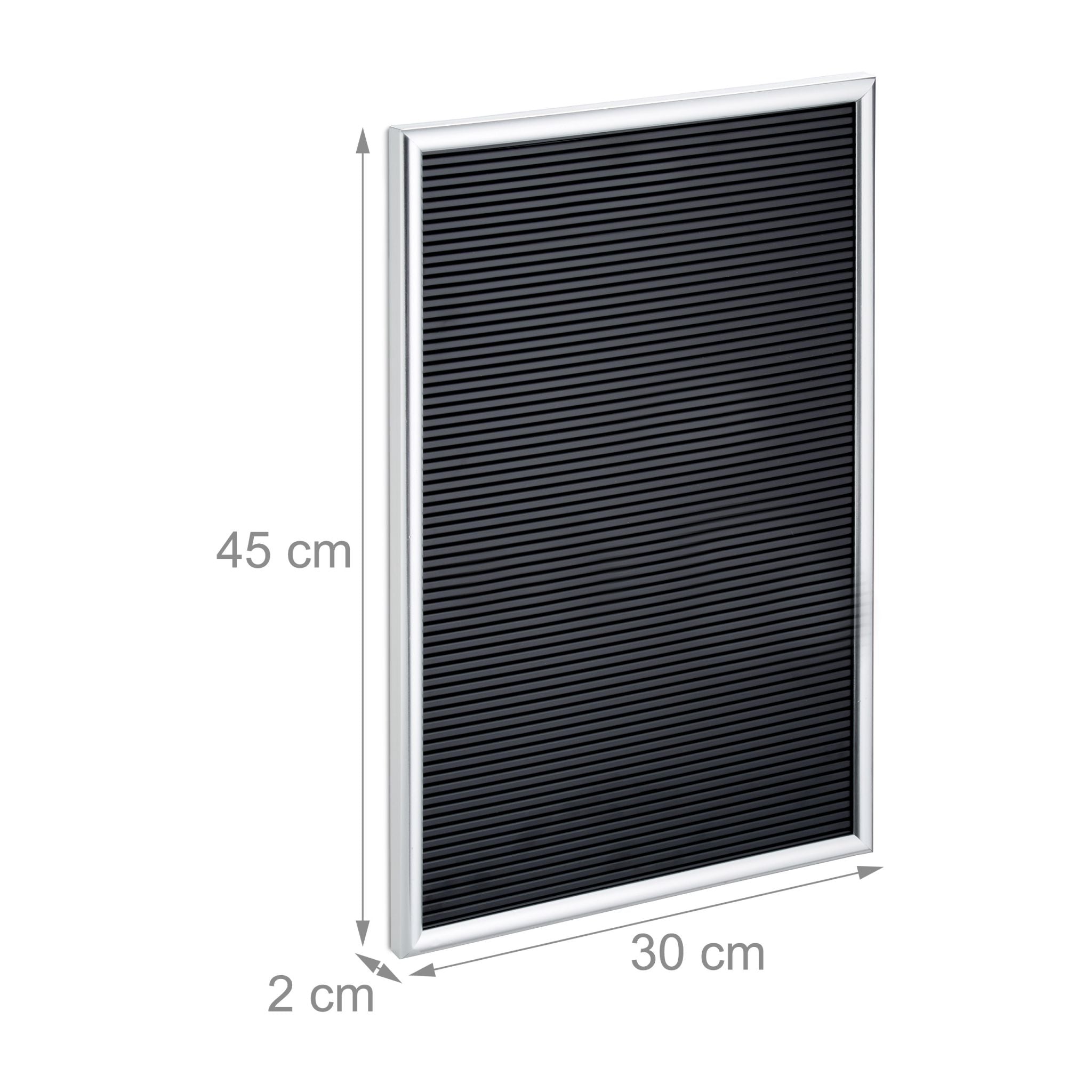 Letterboard 30 x 45cm Schwarz-Silber von Relaxdays