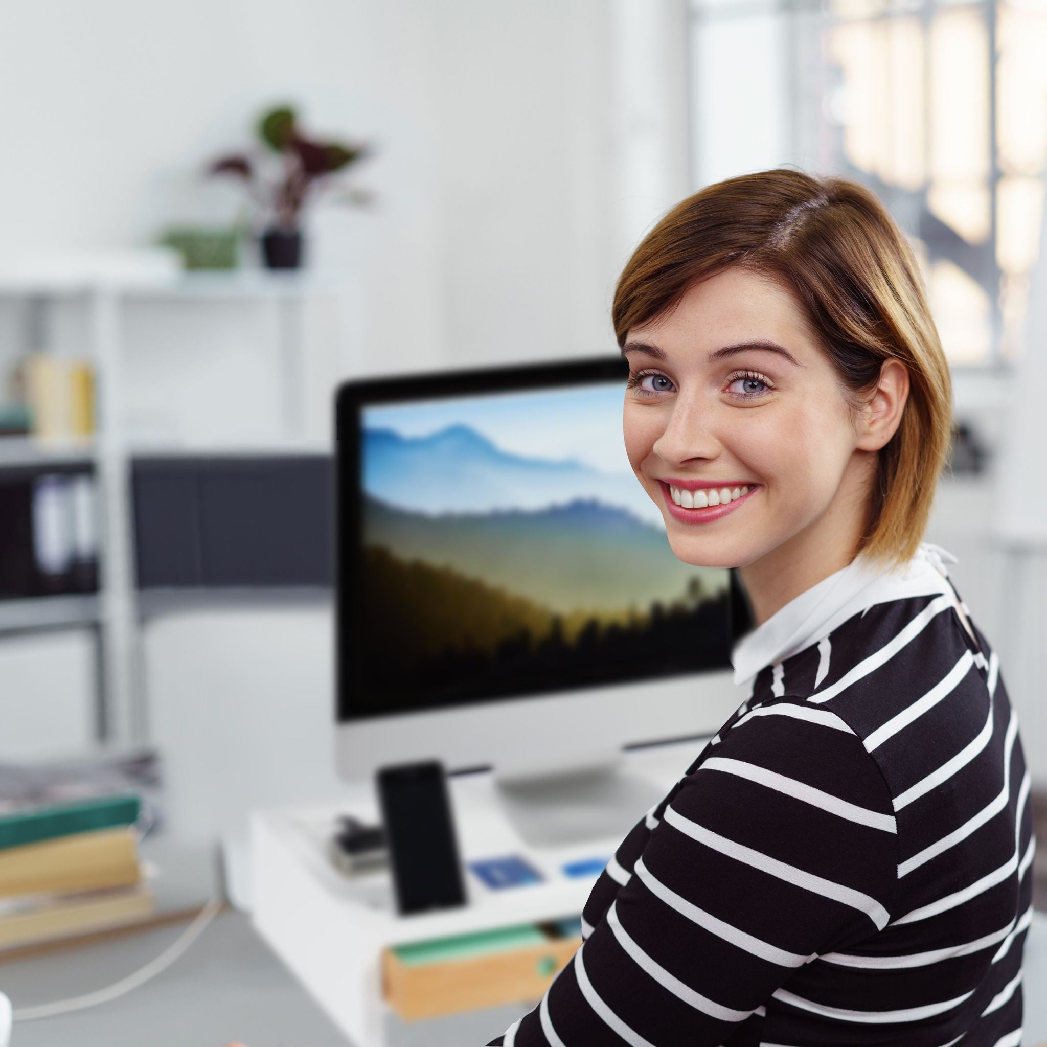 Monitorständer Organizer XL Weiss-Hellbraun von Relaxdays