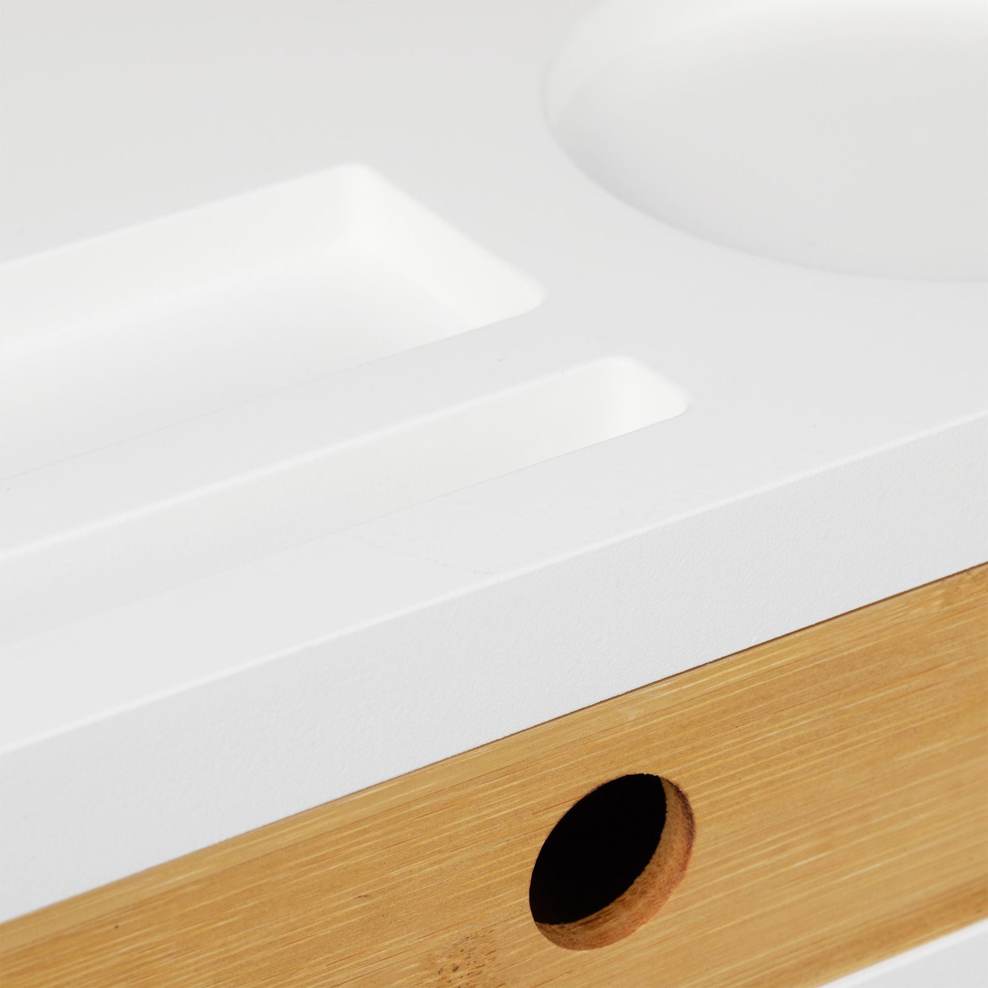 Monitorständer Organizer XL Weiss-Hellbraun von Relaxdays