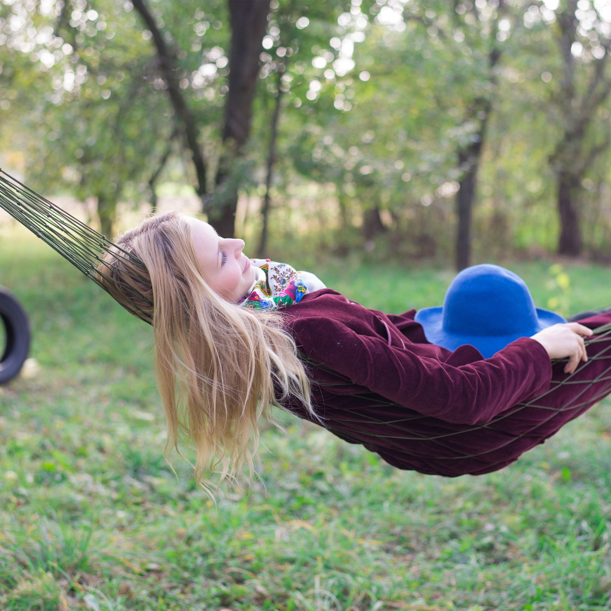 Netzhängematte für 1 Person Dunkelgrün von Relaxdays