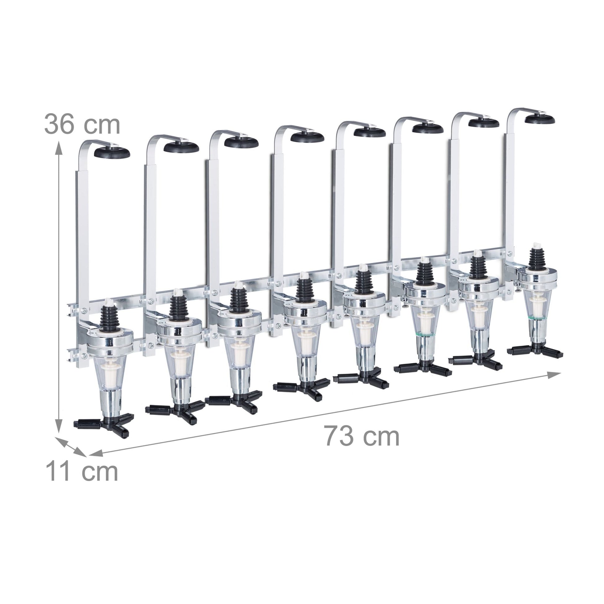 Barbutler Wand 8 Flaschen Schwarz-Silber von Relaxdays