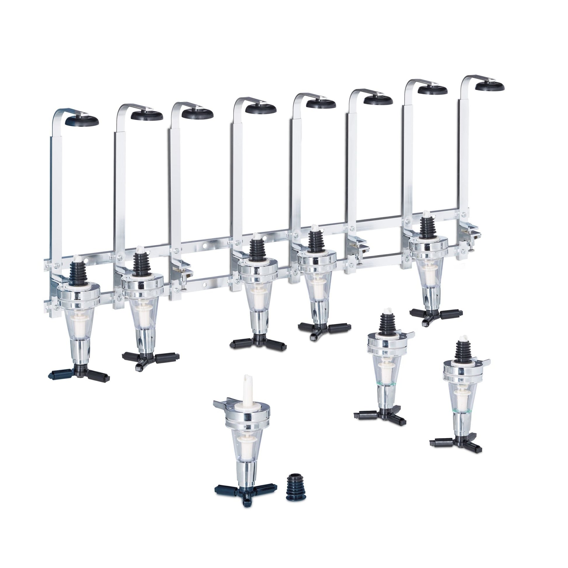 Barbutler Wand 8 Flaschen Schwarz-Silber von Relaxdays