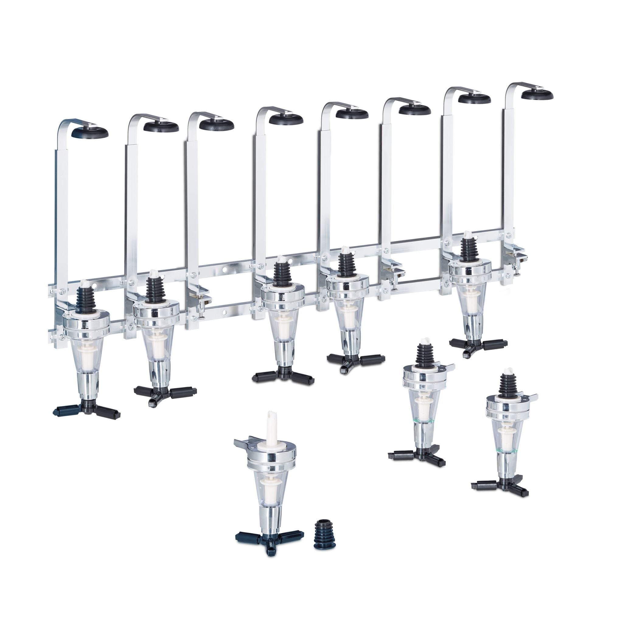 Barbutler Wand 8 Flaschen Schwarz-Silber von Relaxdays