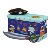 Sitzbox für Kinder Dunkelblau-Gelb-Hellblau von Relaxdays