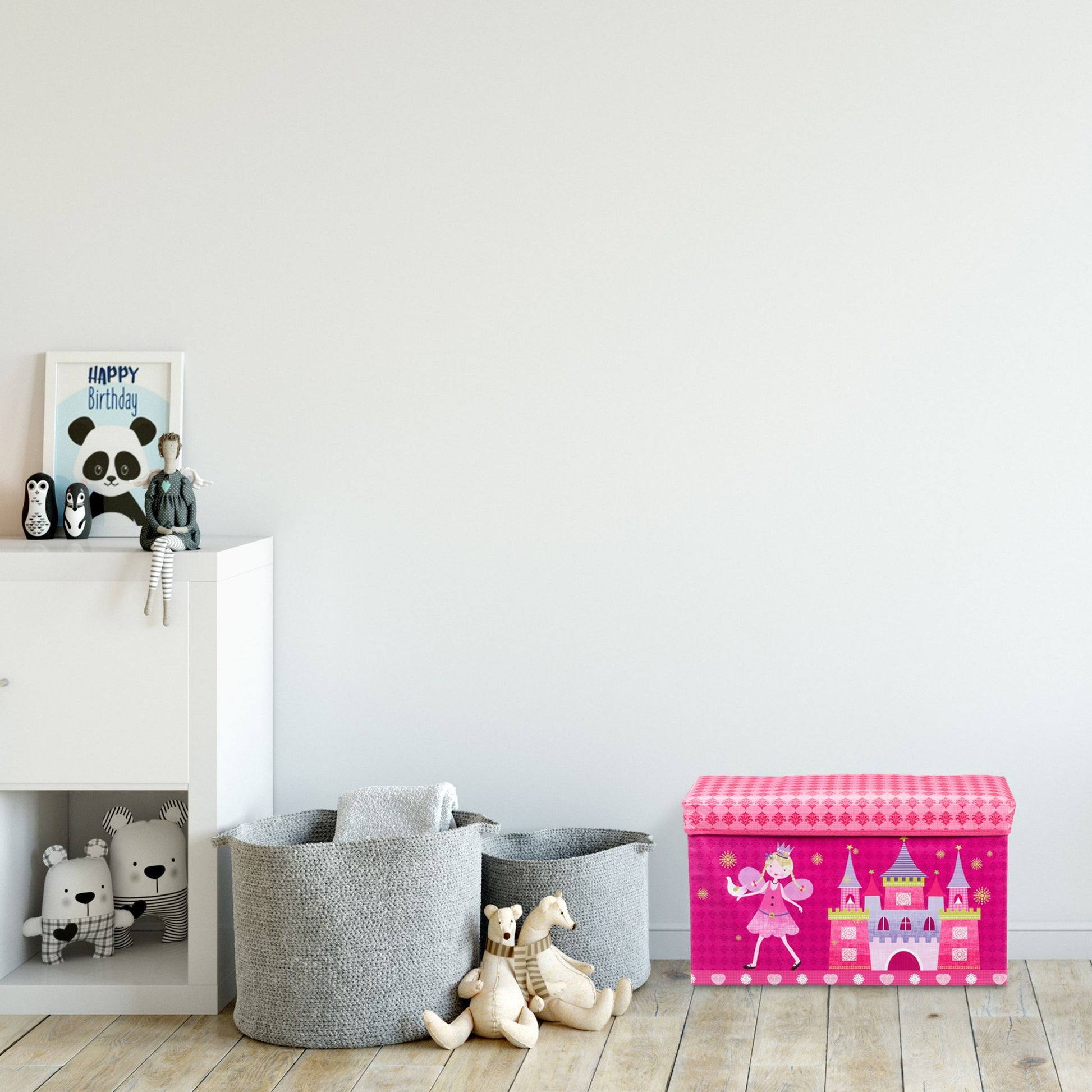 Sitzbox für Kinder Dunkelblau-Gelb-Hellblau von Relaxdays