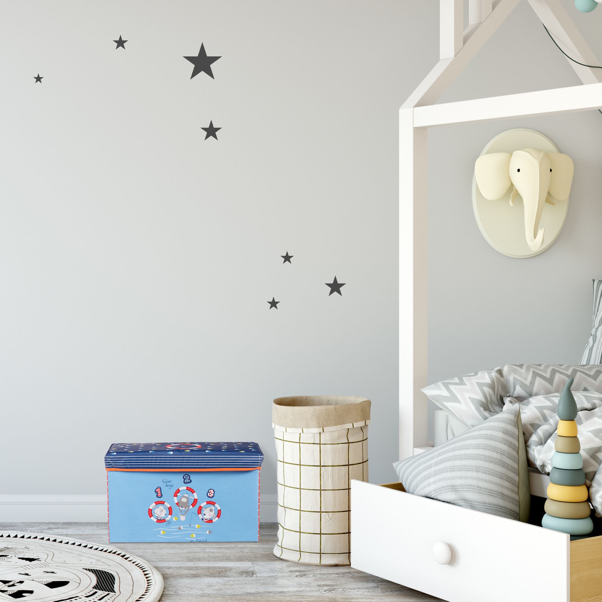 Sitzbox für Kinder Gelb-Hellblau-Rot von Relaxdays