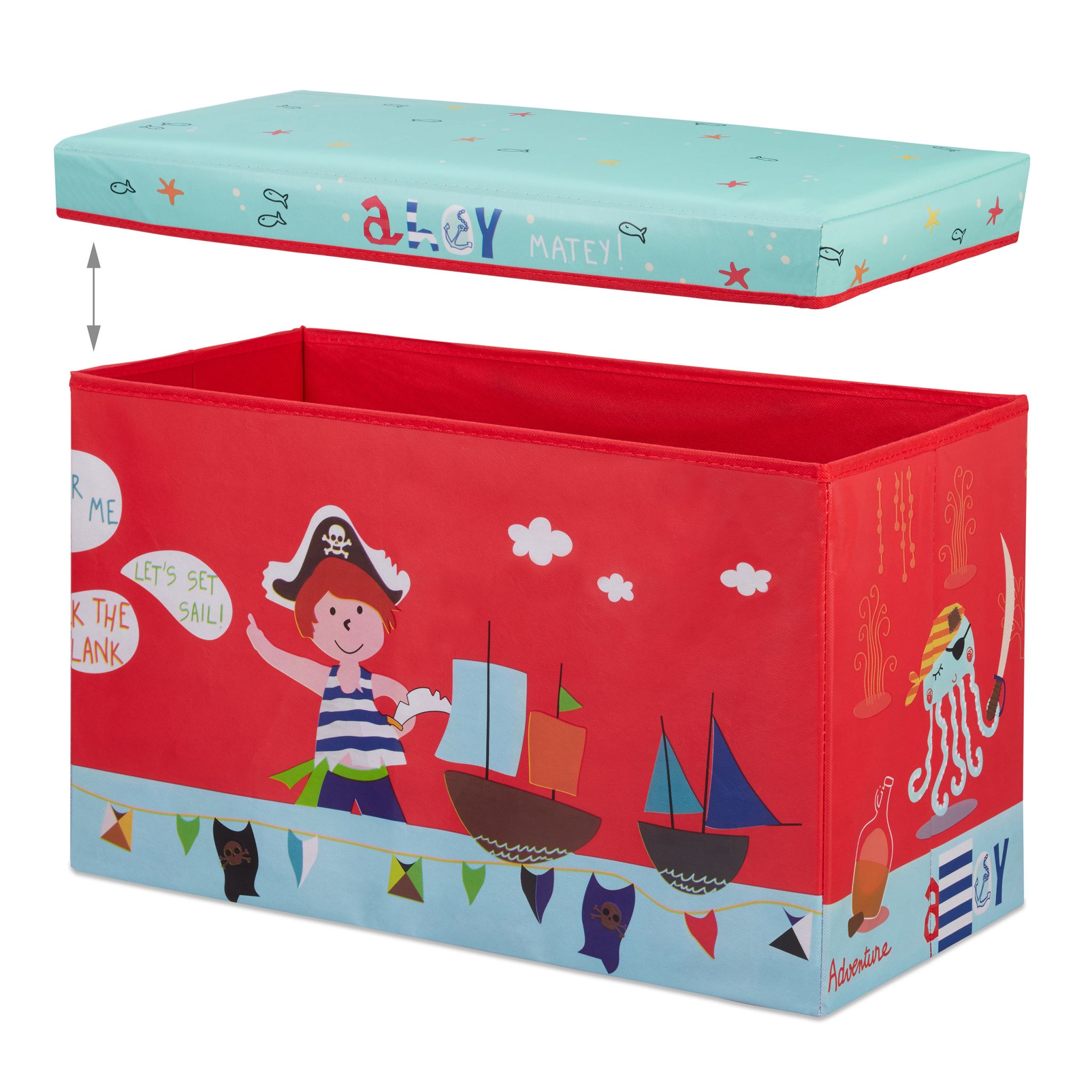 Sitzbox für Kinder Gelb-Hellblau-Rot von Relaxdays