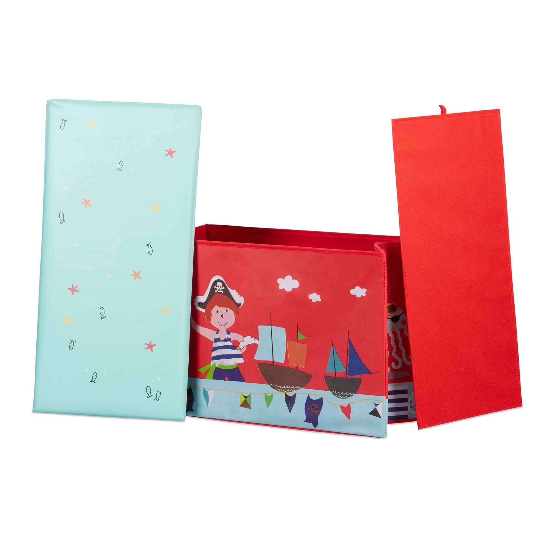 Sitzbox für Kinder Gelb-Hellblau-Rot von Relaxdays