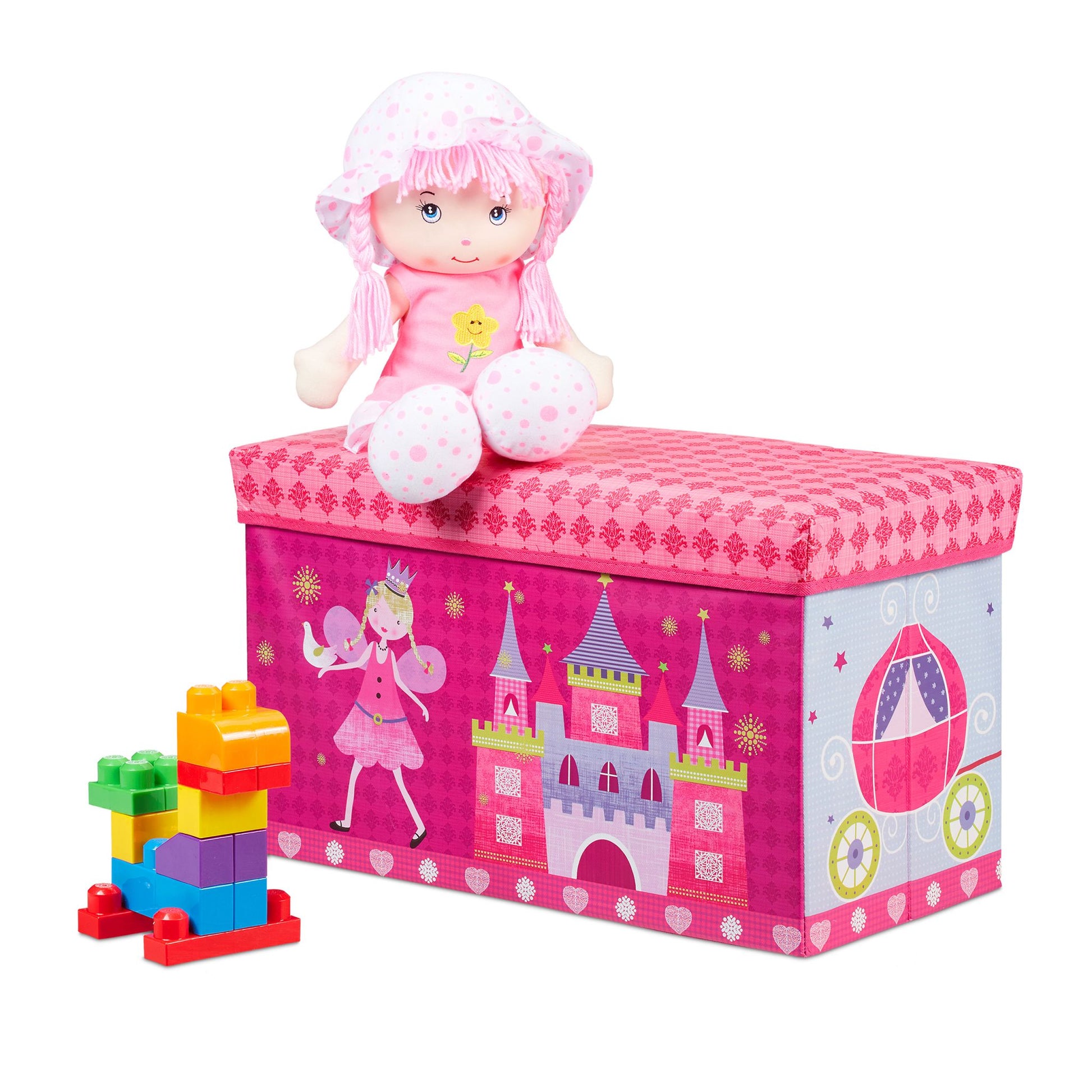 Sitzbox für Kinder Pink-Rosa von Relaxdays