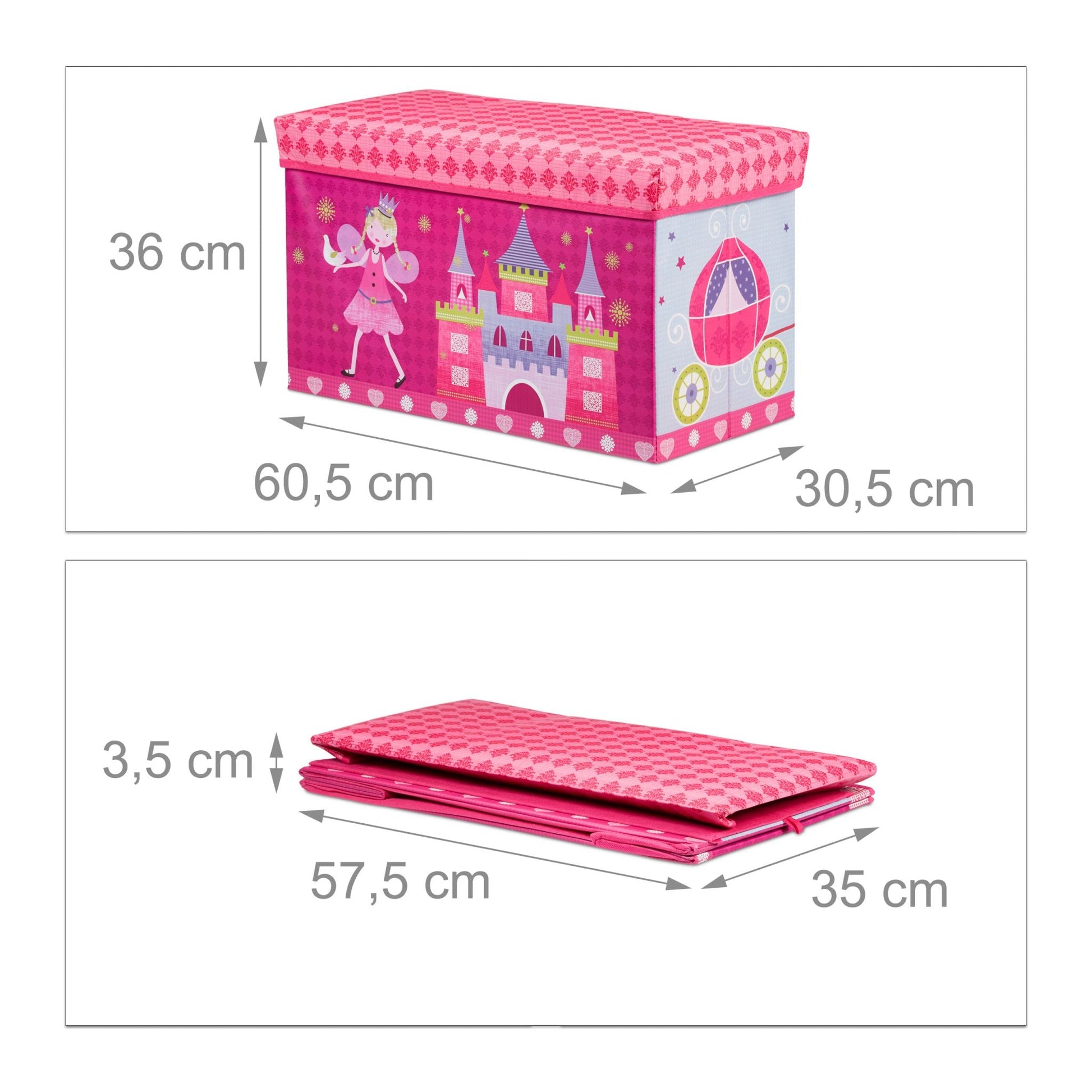Sitzbox für Kinder Pink-Rosa von Relaxdays