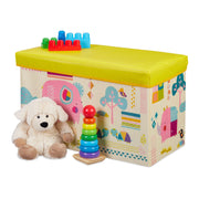 Sitzbox für Kinder Creme-Gelb-Rosa von Relaxdays