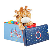 Sitzbox für Kinder Dunkelblau-Hellblau-Rot von Relaxdays