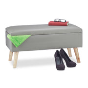 Sitzbank mit Stauraum Hellbraun-Grau von Relaxdays