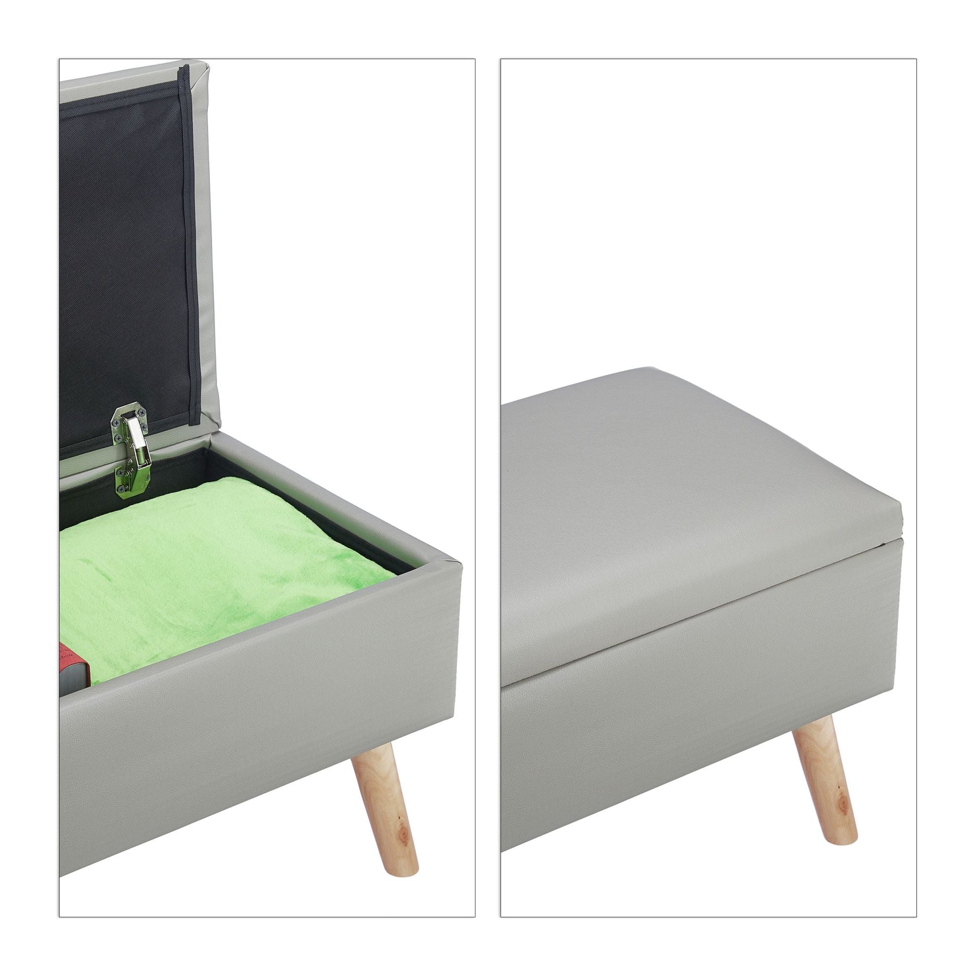 Sitzbank mit Stauraum Hellbraun-Grau von Relaxdays