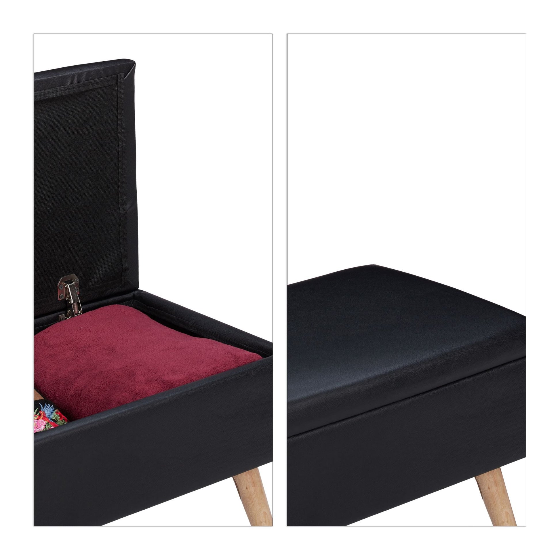 Sitzbank mit Stauraum Hellbraun-Schwarz von Relaxdays