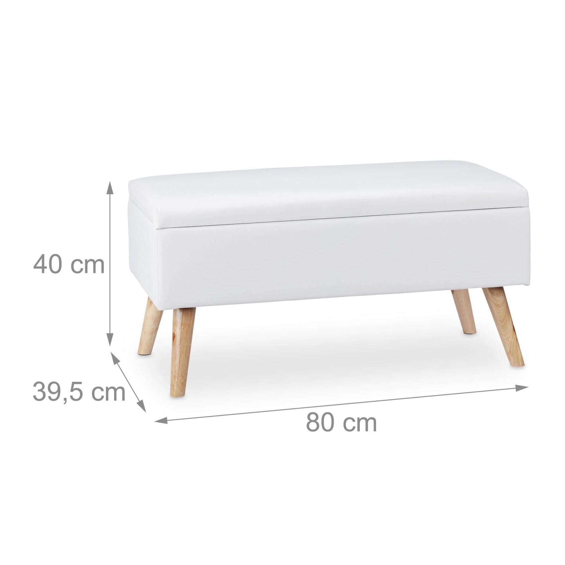 Sitzbank mit Stauraum Weiss-Hellbraun von Relaxdays
