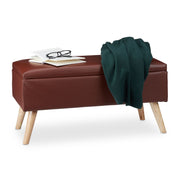 Sitzbank mit Stauraum Braun-Hellbraun von Relaxdays