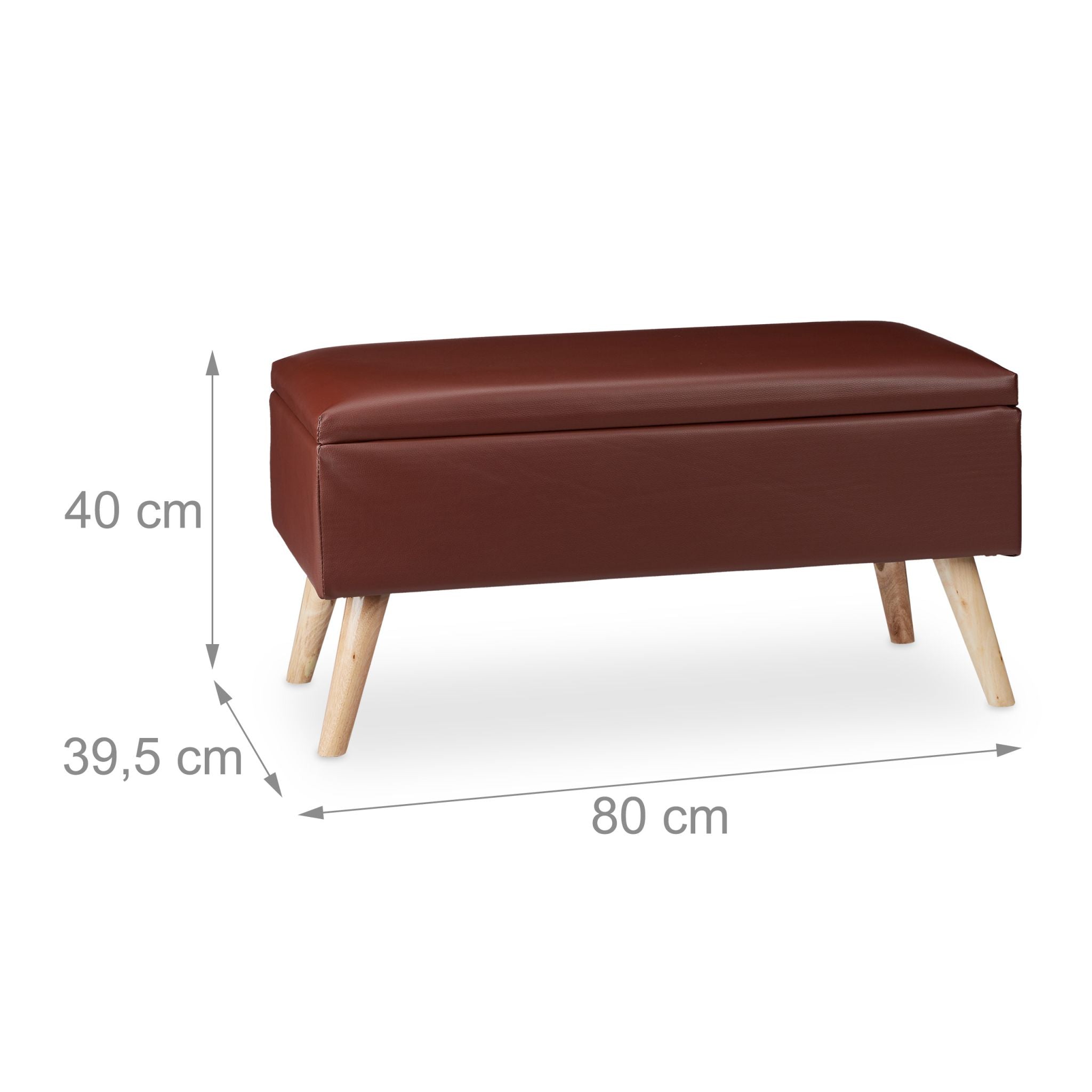 Sitzbank mit Stauraum Braun-Hellbraun von Relaxdays
