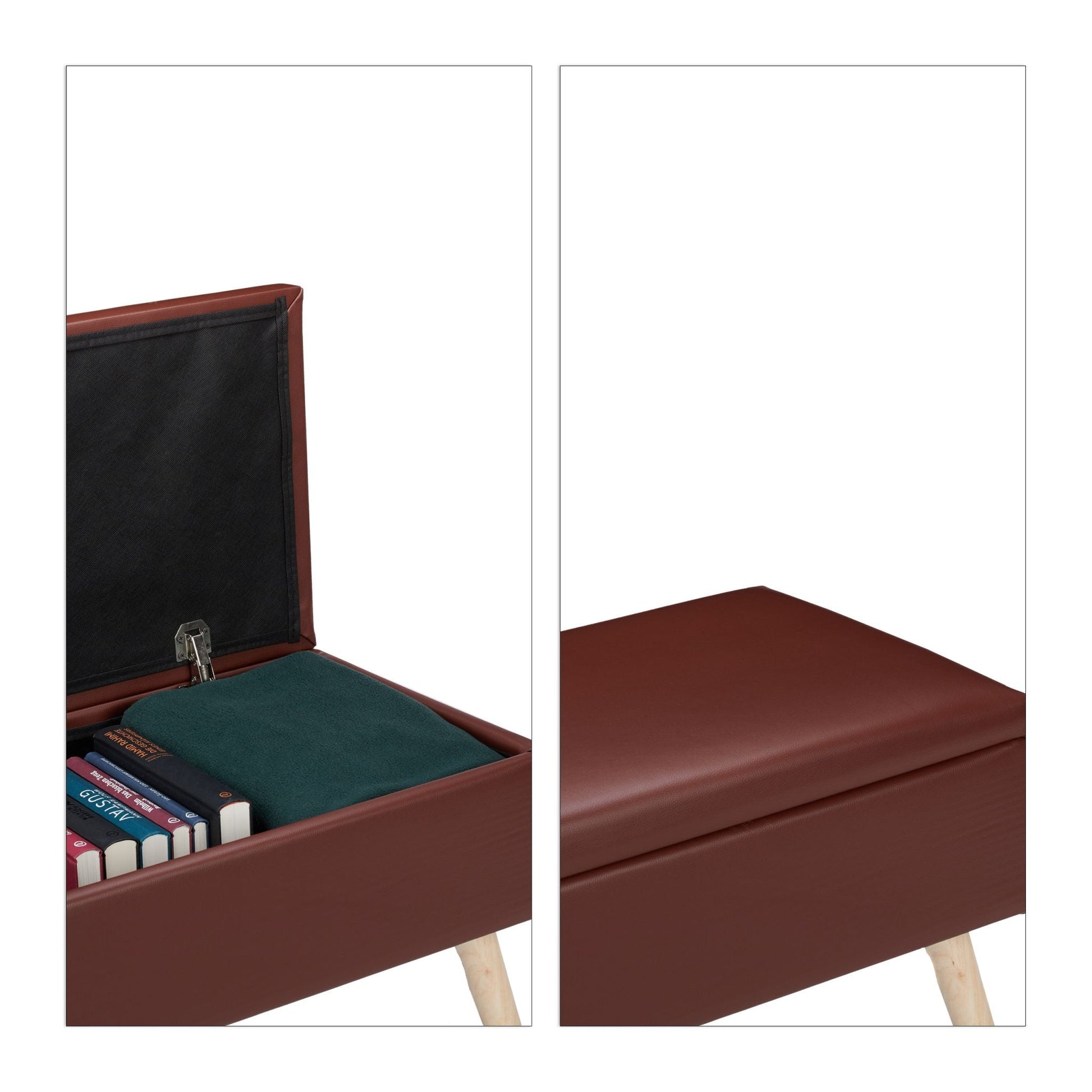 Sitzbank mit Stauraum Braun-Hellbraun von Relaxdays