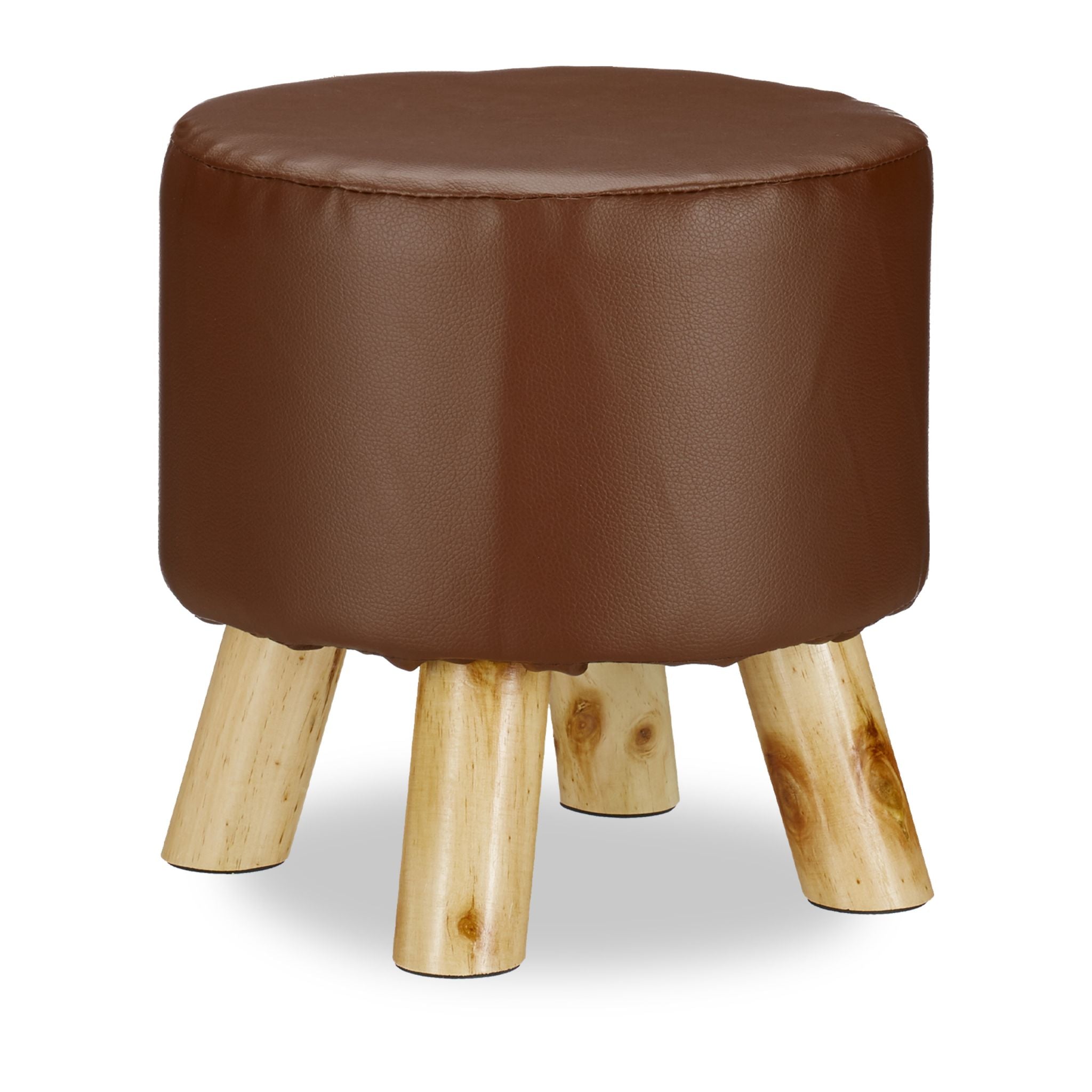 Hocker Kunstleder Braun-Hellbraun von Relaxdays
