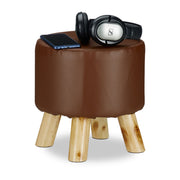 Hocker Kunstleder Braun-Hellbraun von Relaxdays