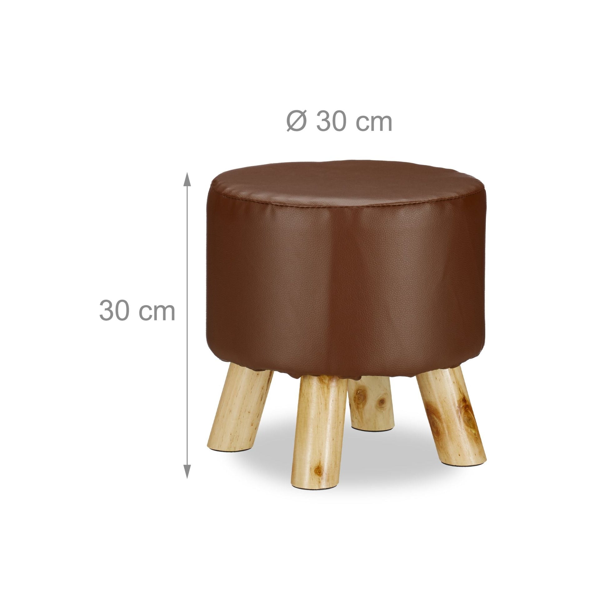 Hocker Kunstleder Braun-Hellbraun von Relaxdays
