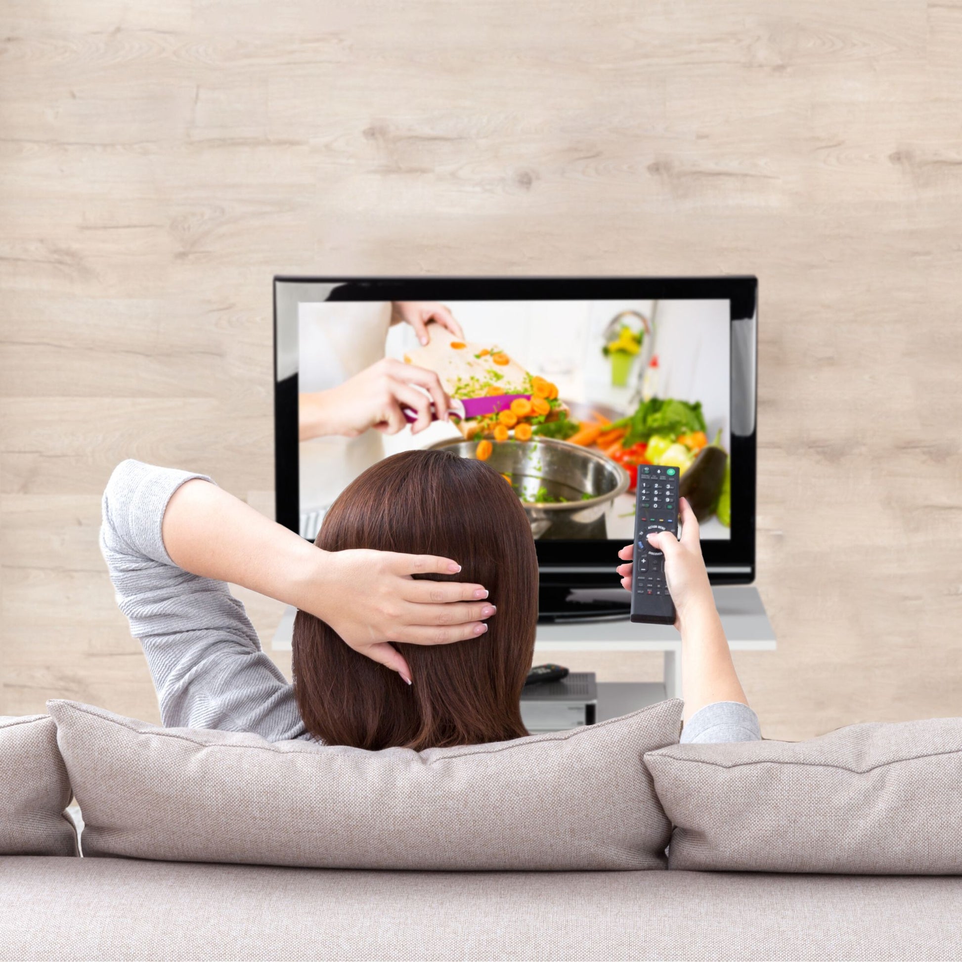 TV Board mit Rollen weiss Weiss von Relaxdays