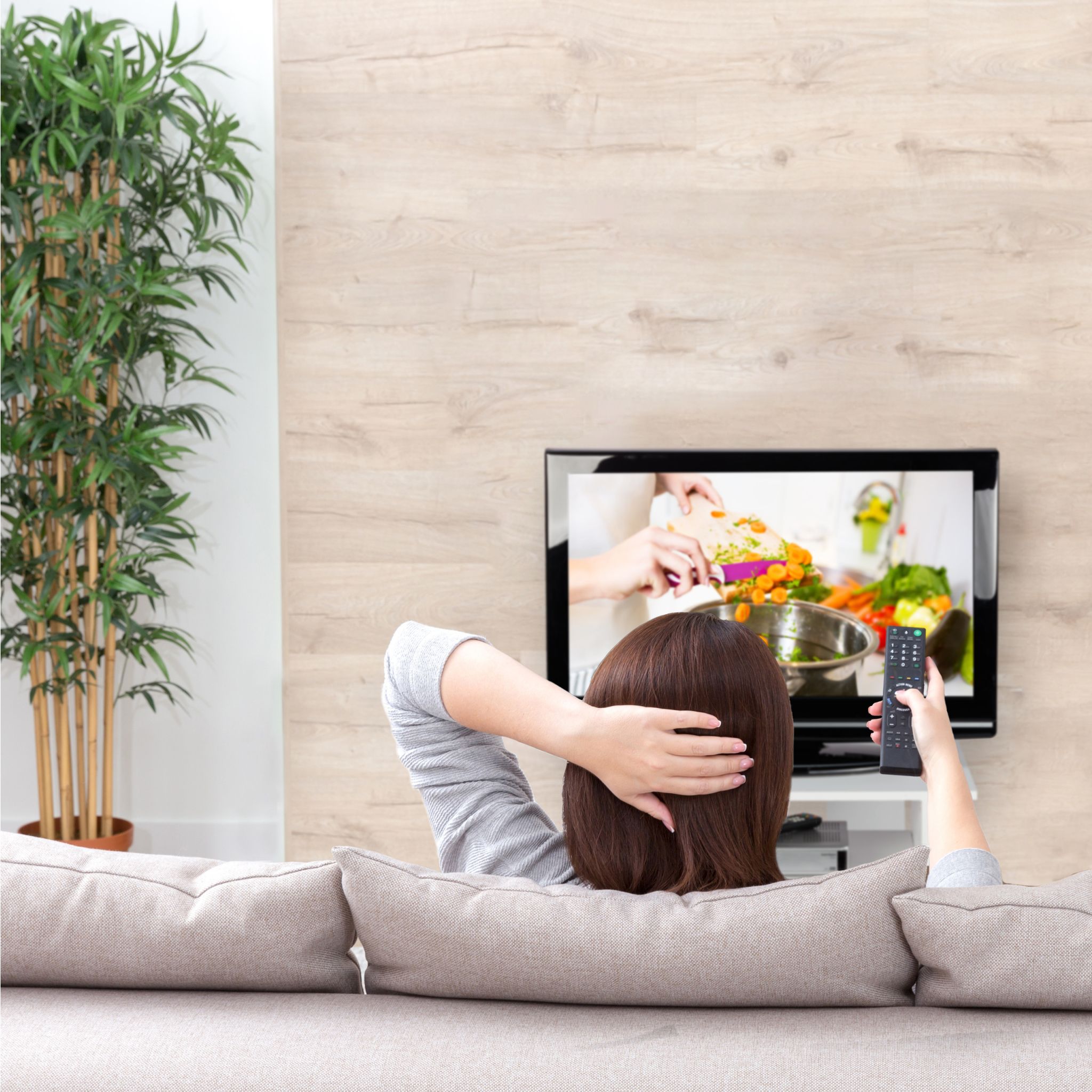 TV Board fahrbar Weiss von Relaxdays