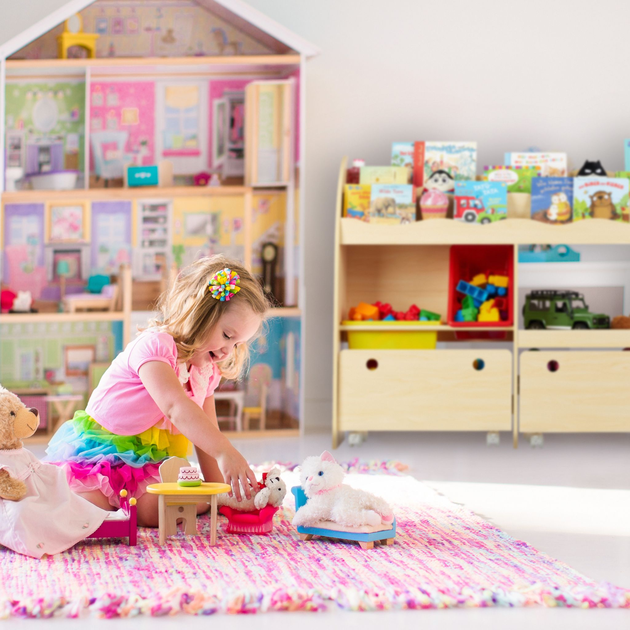 Kinderregal für Spielzeug Hellbraun von Relaxdays