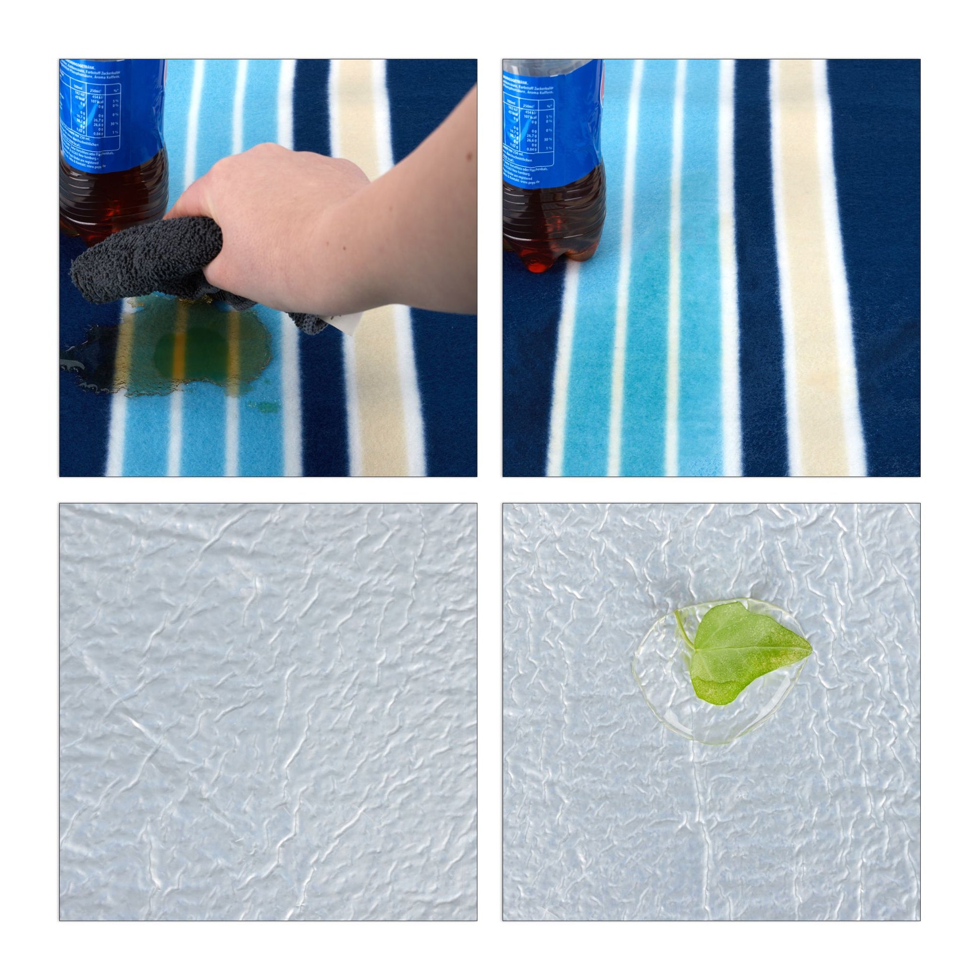 Picknickdecke Streifen Weiss-Dunkelblau-Hellblau von Relaxdays