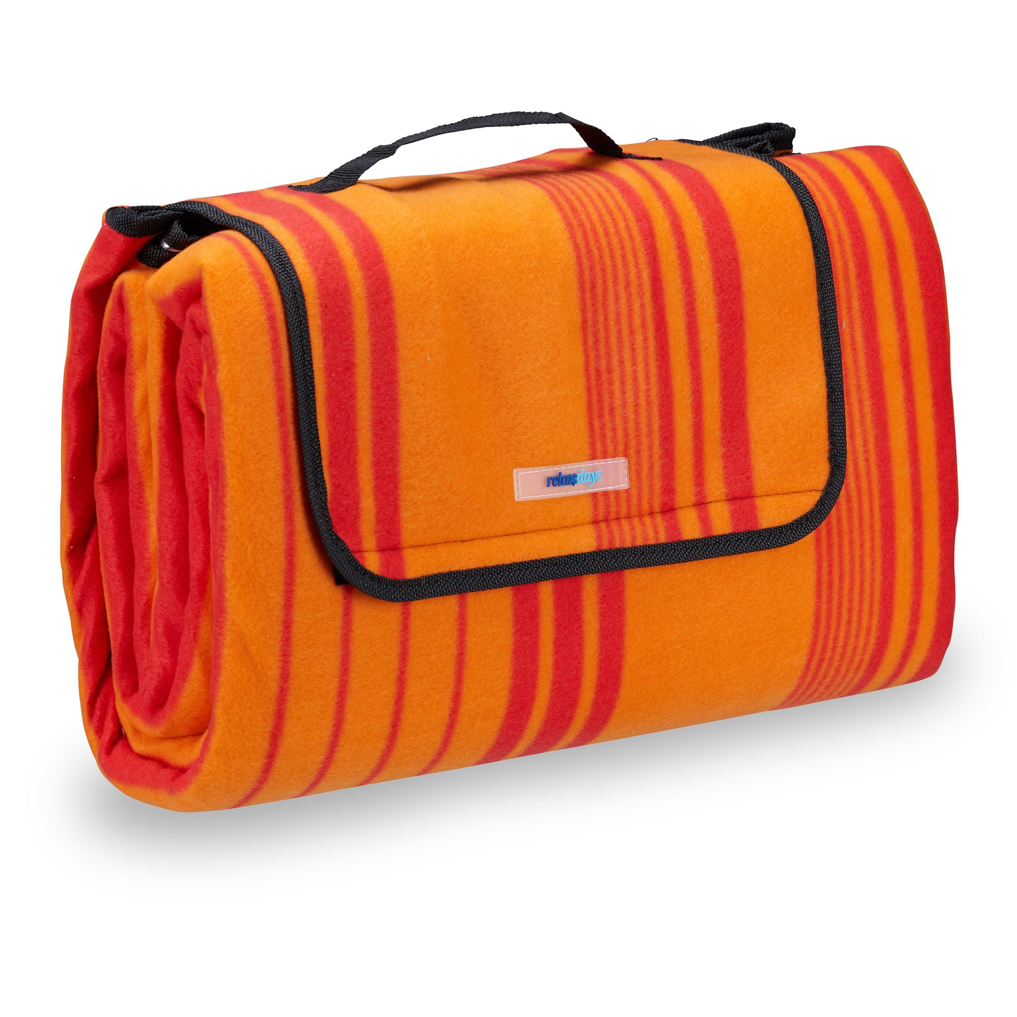 Picknickdecke Streifen Orange-Rot von Relaxdays