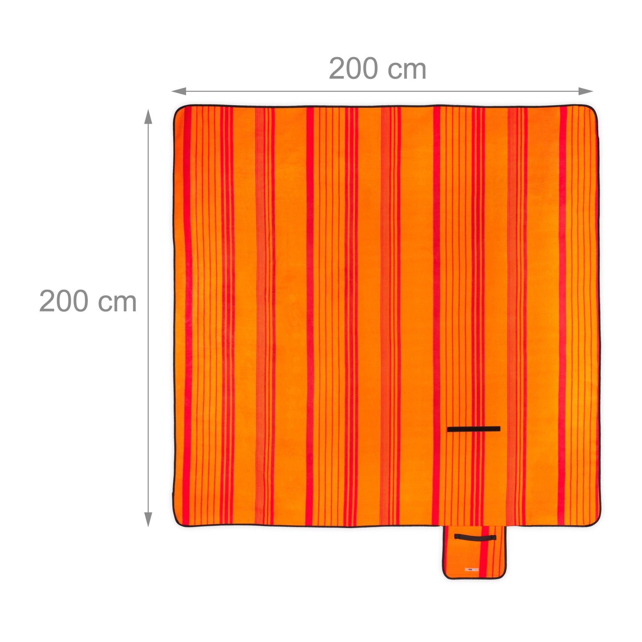 Picknickdecke Streifen Orange-Rot von Relaxdays