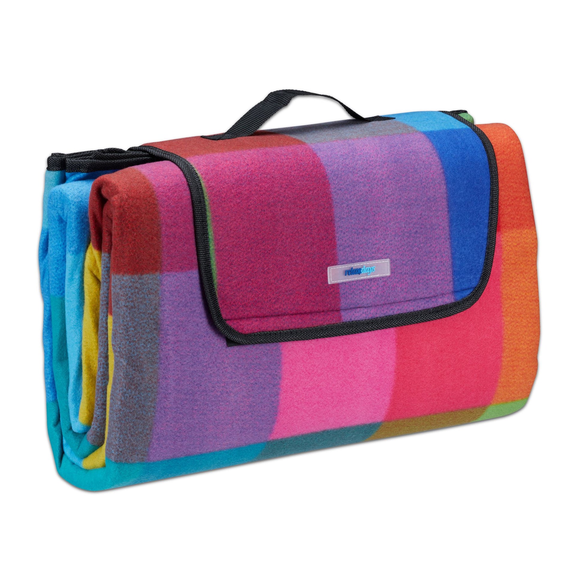 Picknickdecke Karo Blau-Gelb-Rot von Relaxdays