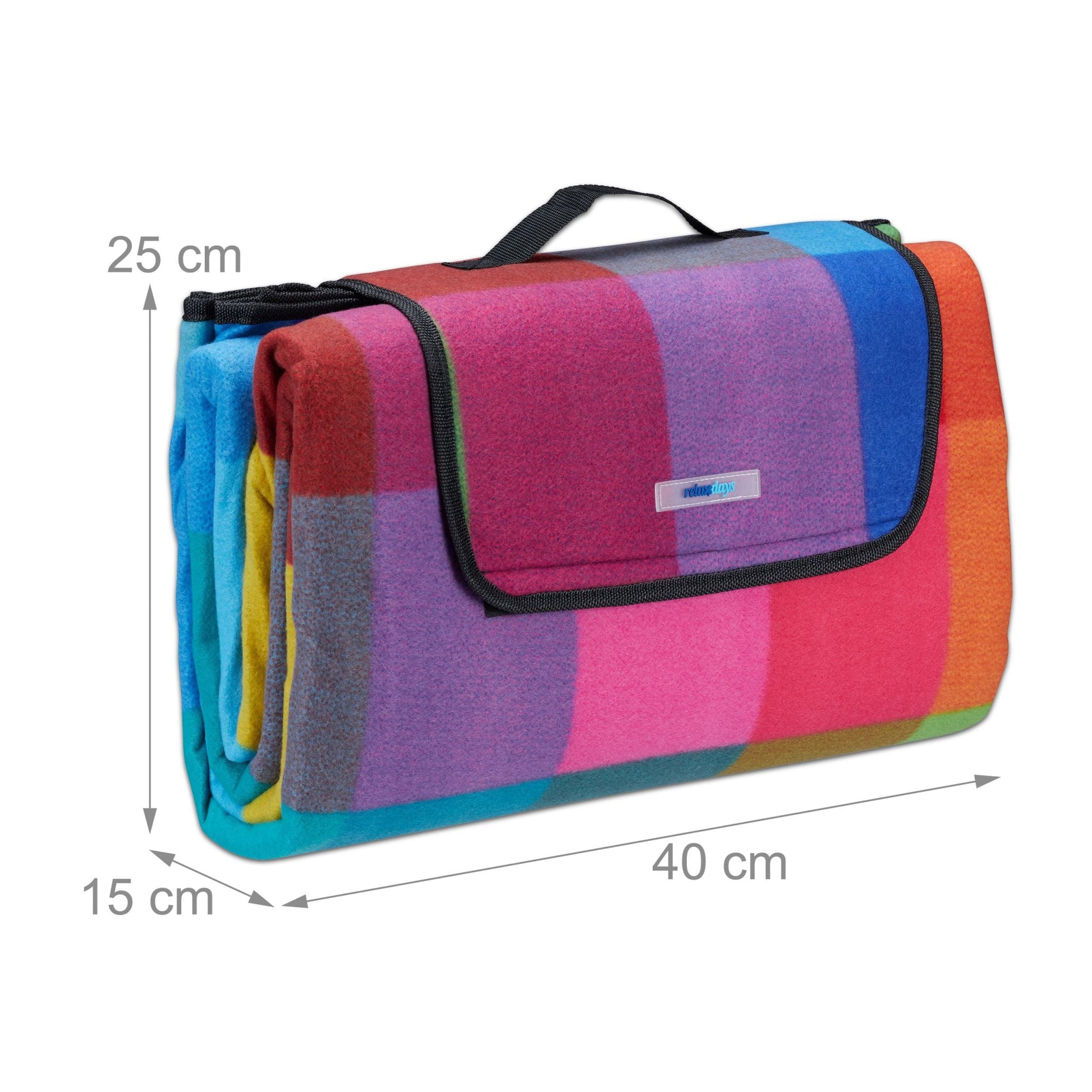 Picknickdecke Karo Blau-Gelb-Rot von Relaxdays