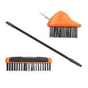 Fugenbürste Set mit Teleskopstiel Orange-Schwarz von Relaxdays