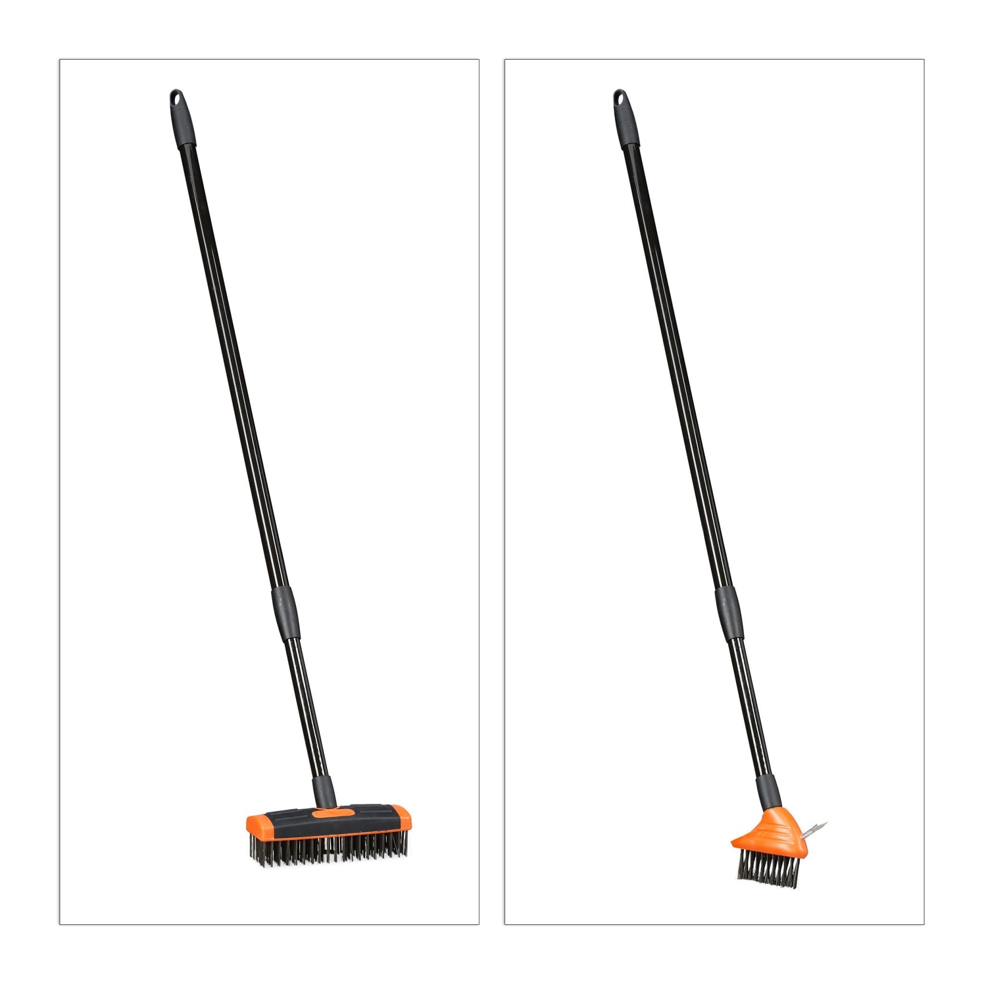 Fugenbürste Set mit Teleskopstiel Orange-Schwarz von Relaxdays