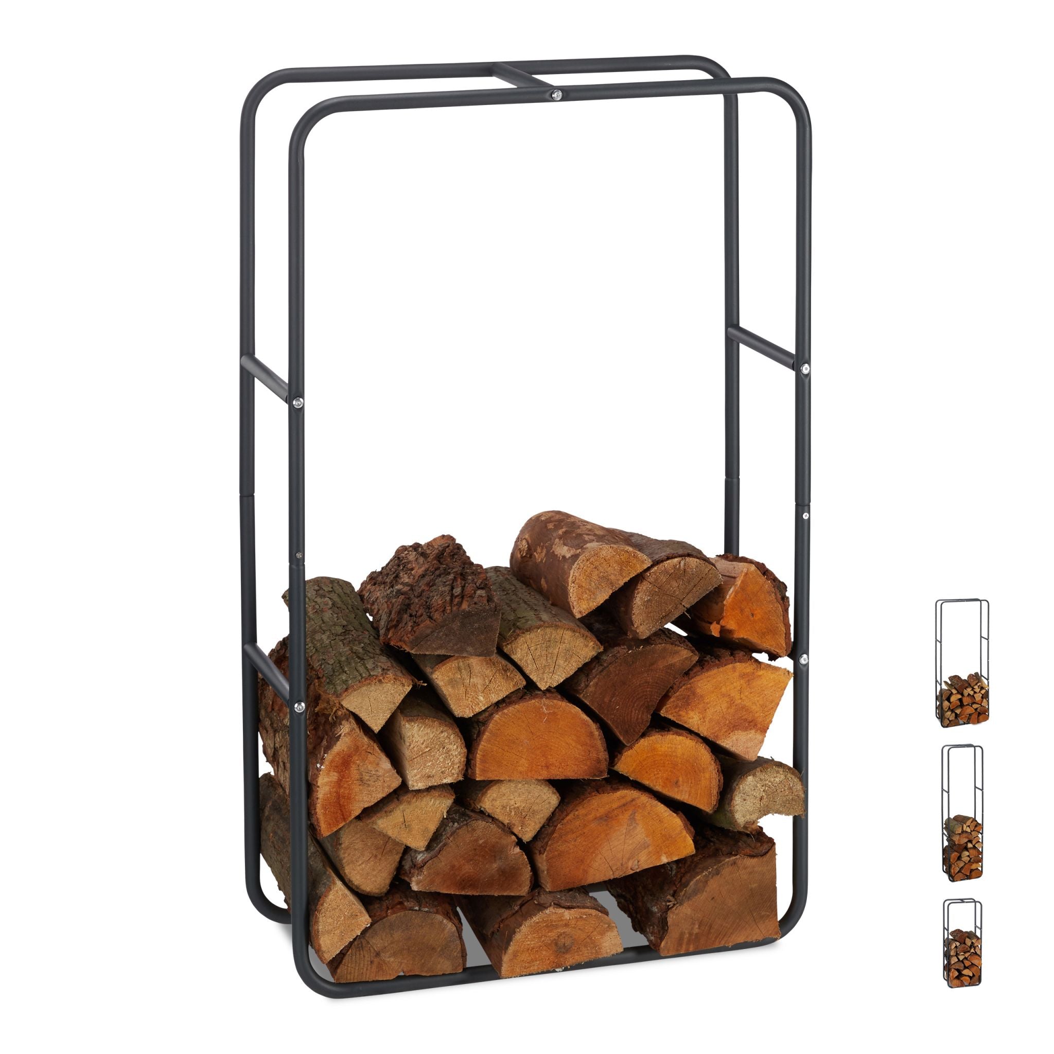 Kaminholzregal Metall Anthrazit von Relaxdays