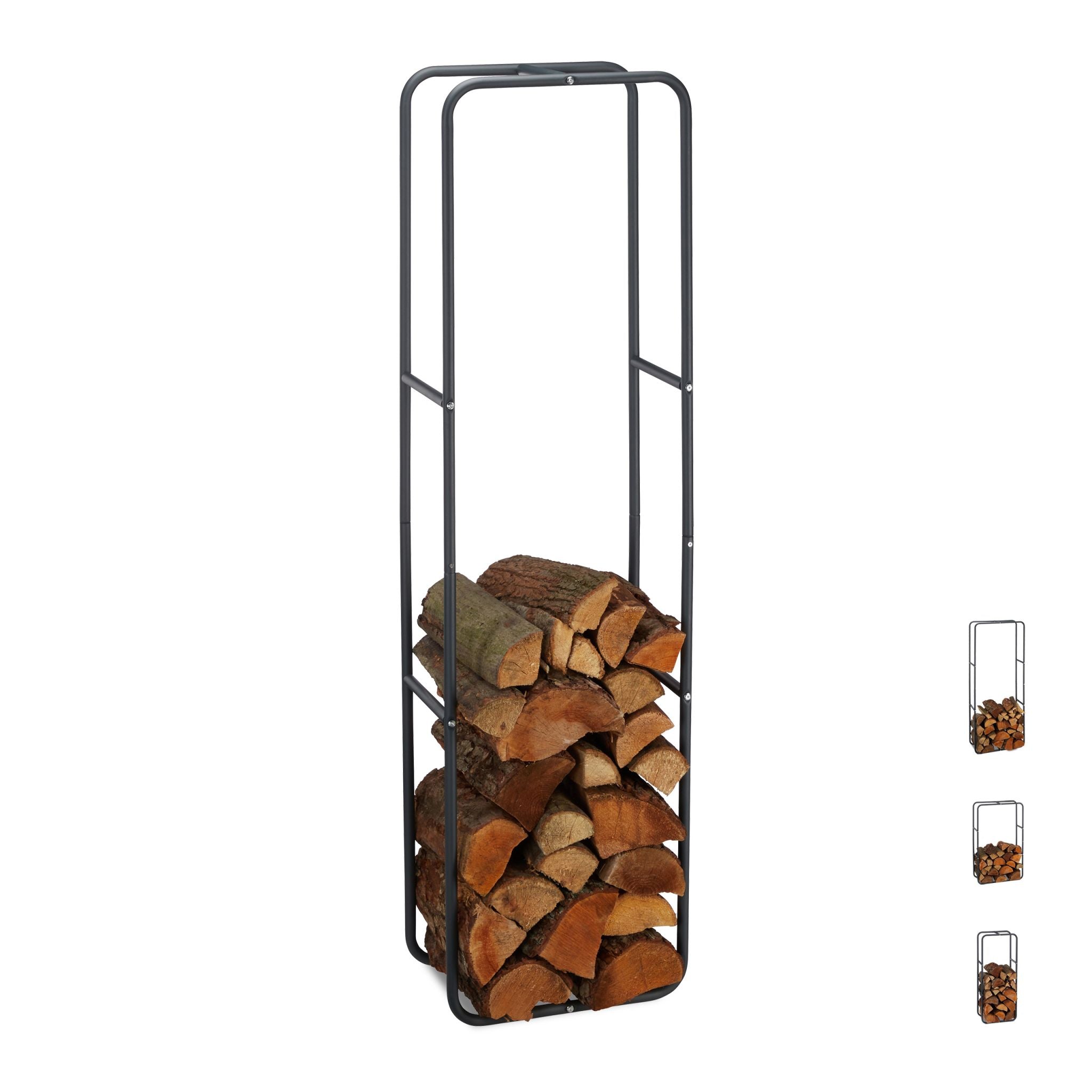 Kaminholzregal Metall Anthrazit von Relaxdays