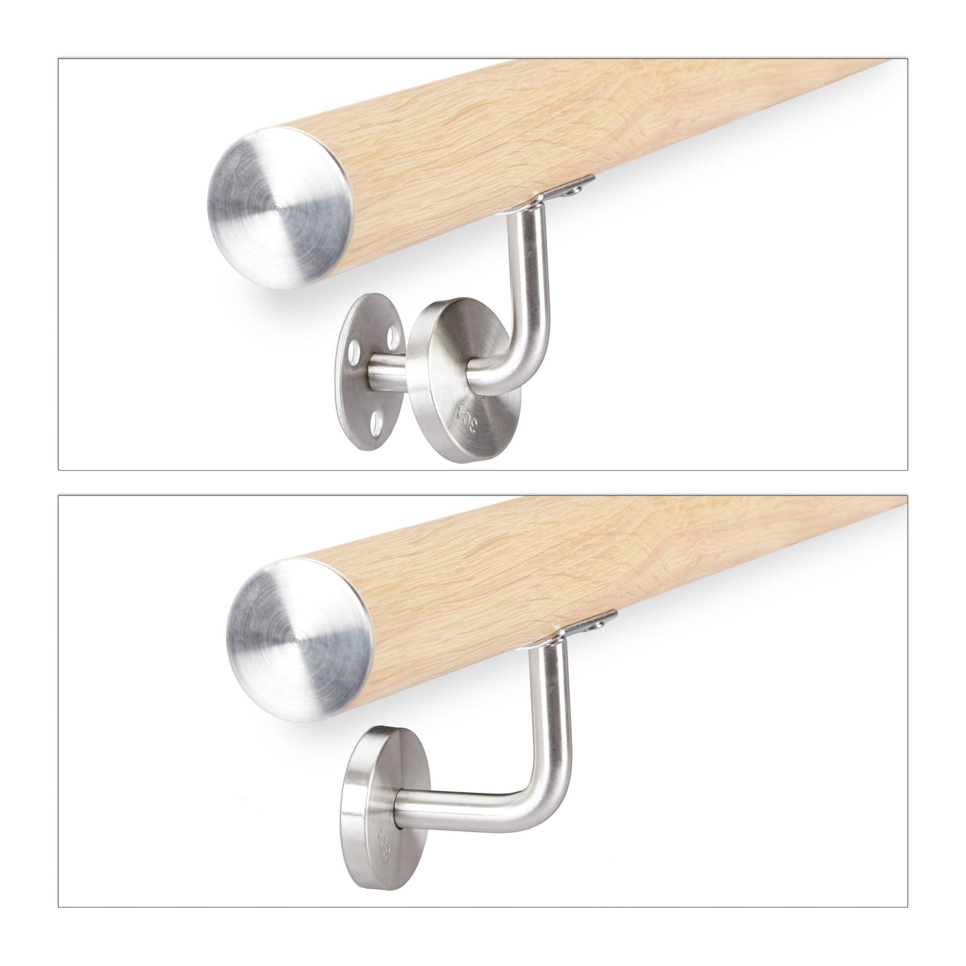 Handlauf Aluminium Buche-Optik Hellbraun-Silber von Relaxdays