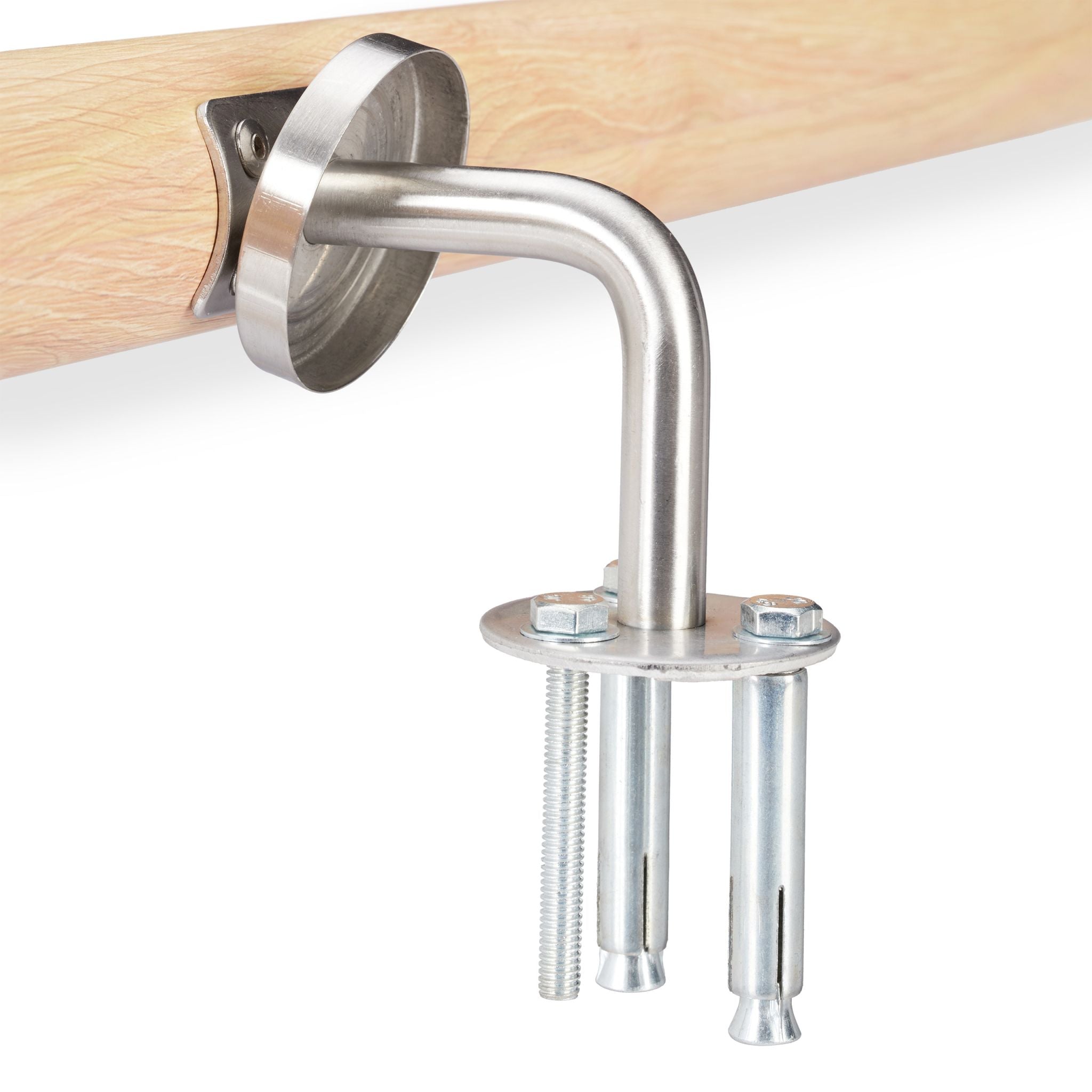 Handlauf Aluminium Buche-Optik Hellbraun-Silber von Relaxdays