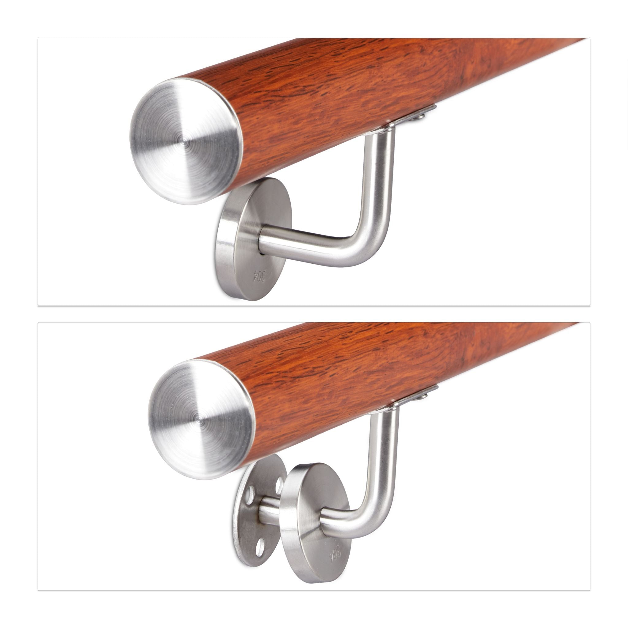 Handlauf Aluminium Eiche-Optik Braun-Silber von Relaxdays