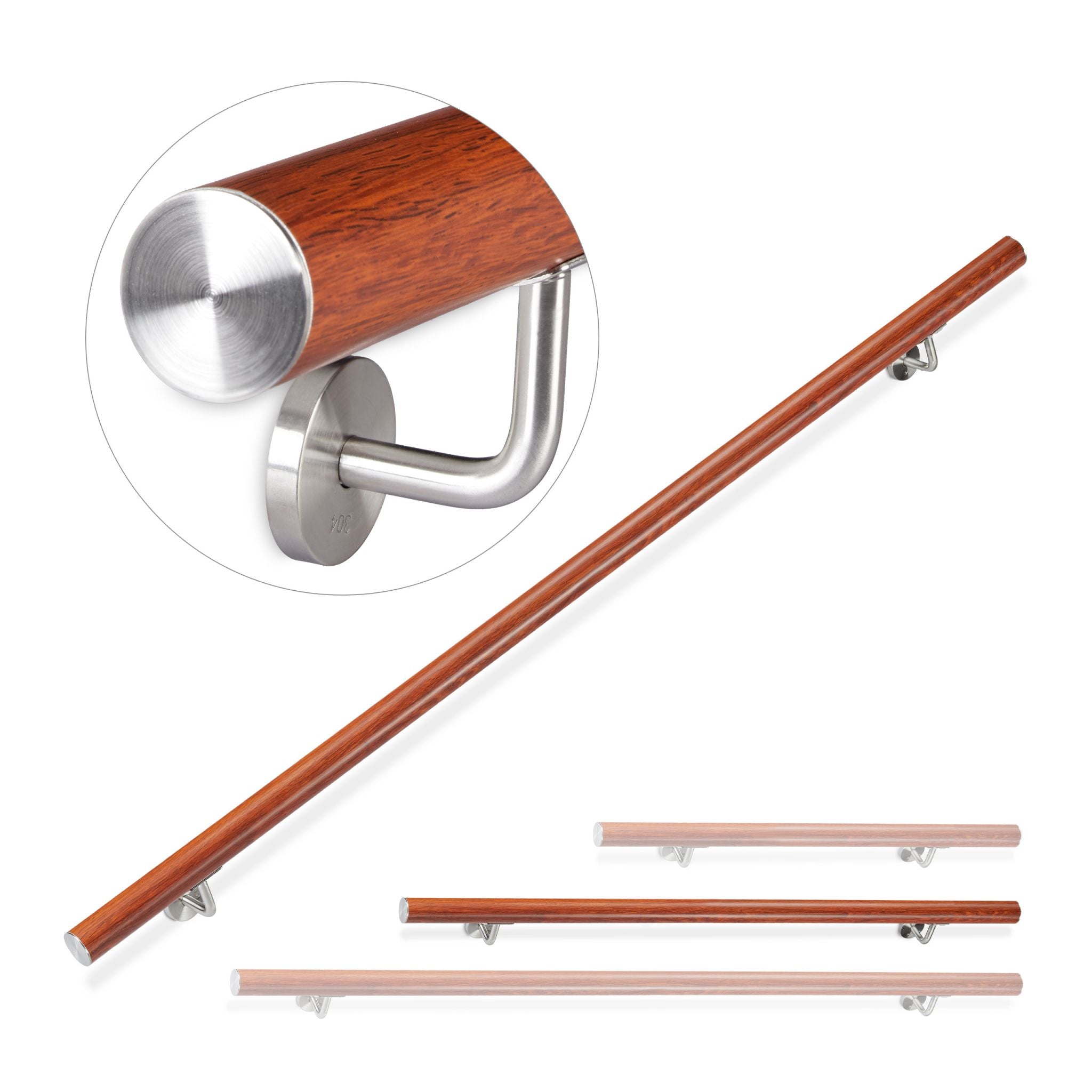 Handlauf Aluminium Eiche-Optik Braun-Silber von Relaxdays