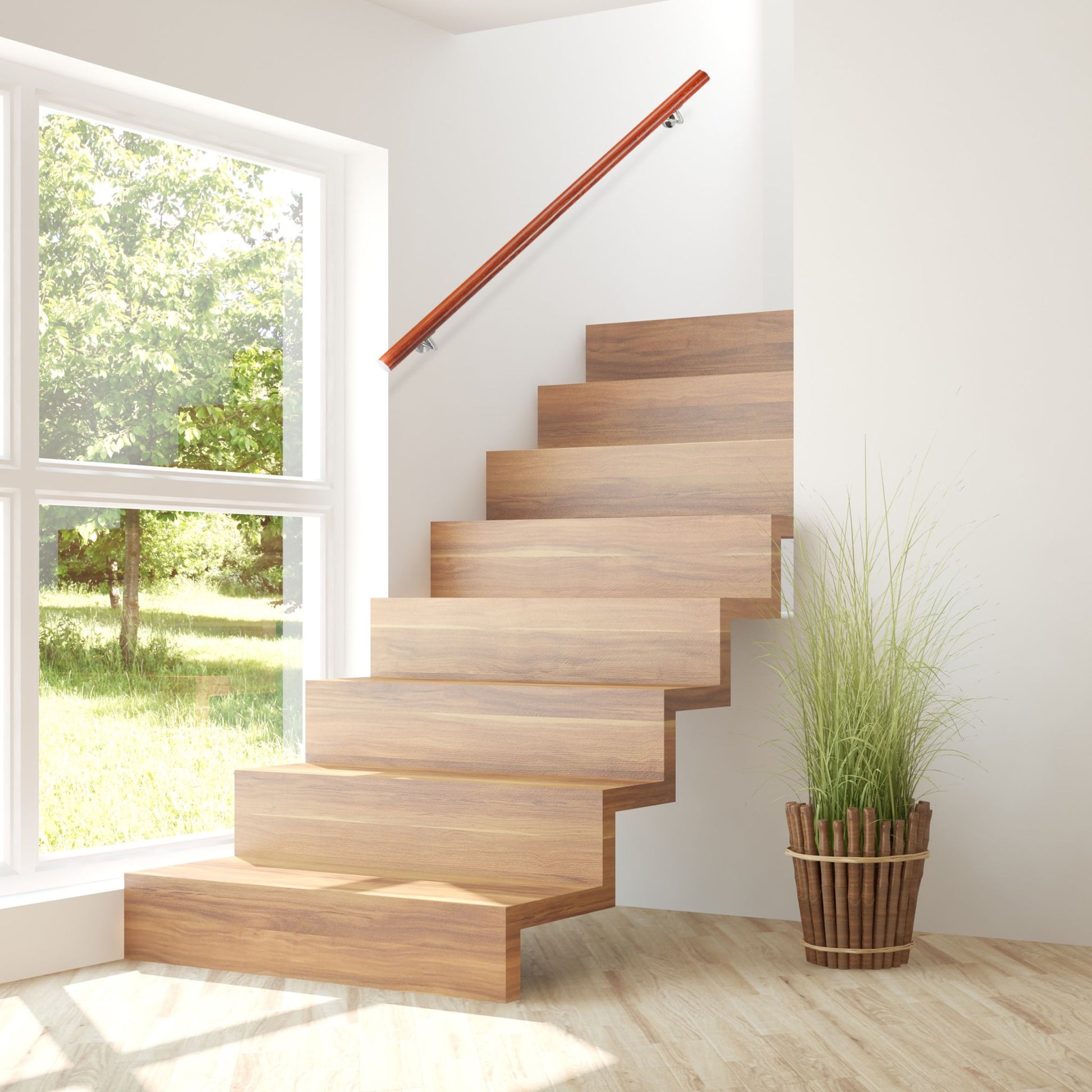 Handlauf Aluminium Eiche-Optik Braun-Silber von Relaxdays