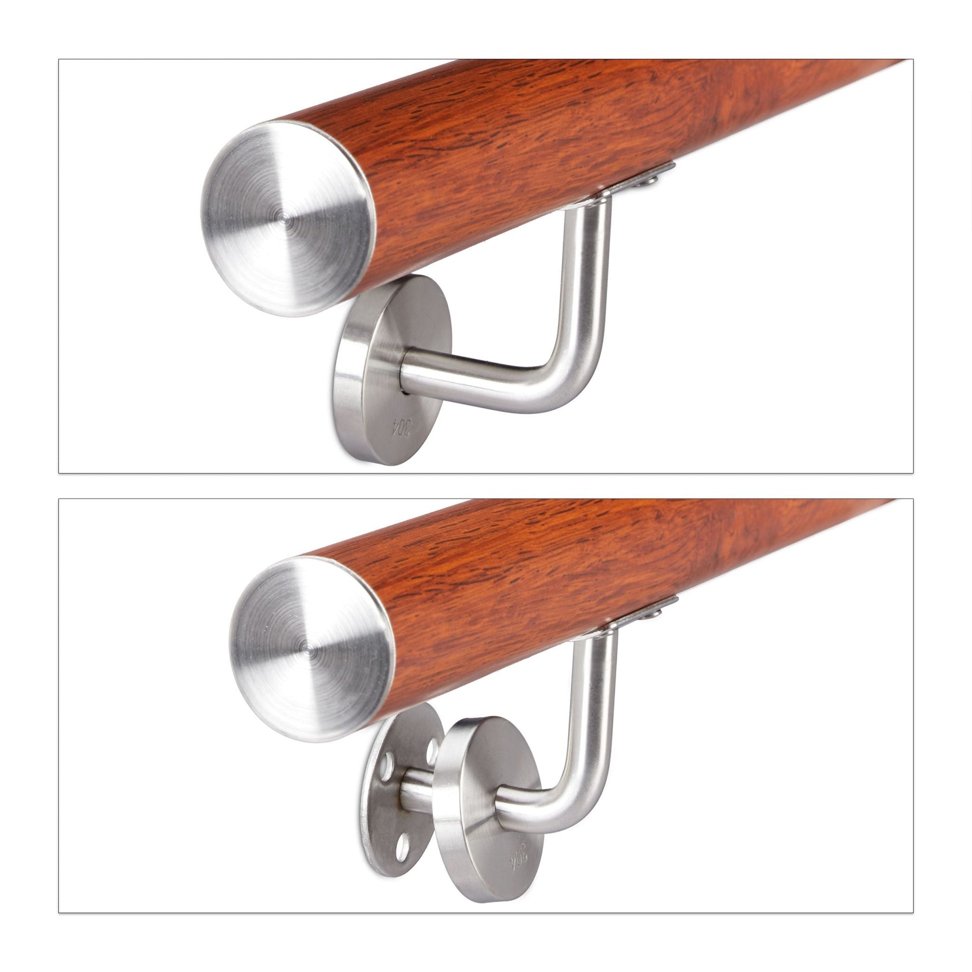 Handlauf Aluminium Eiche-Optik Braun-Silber von Relaxdays